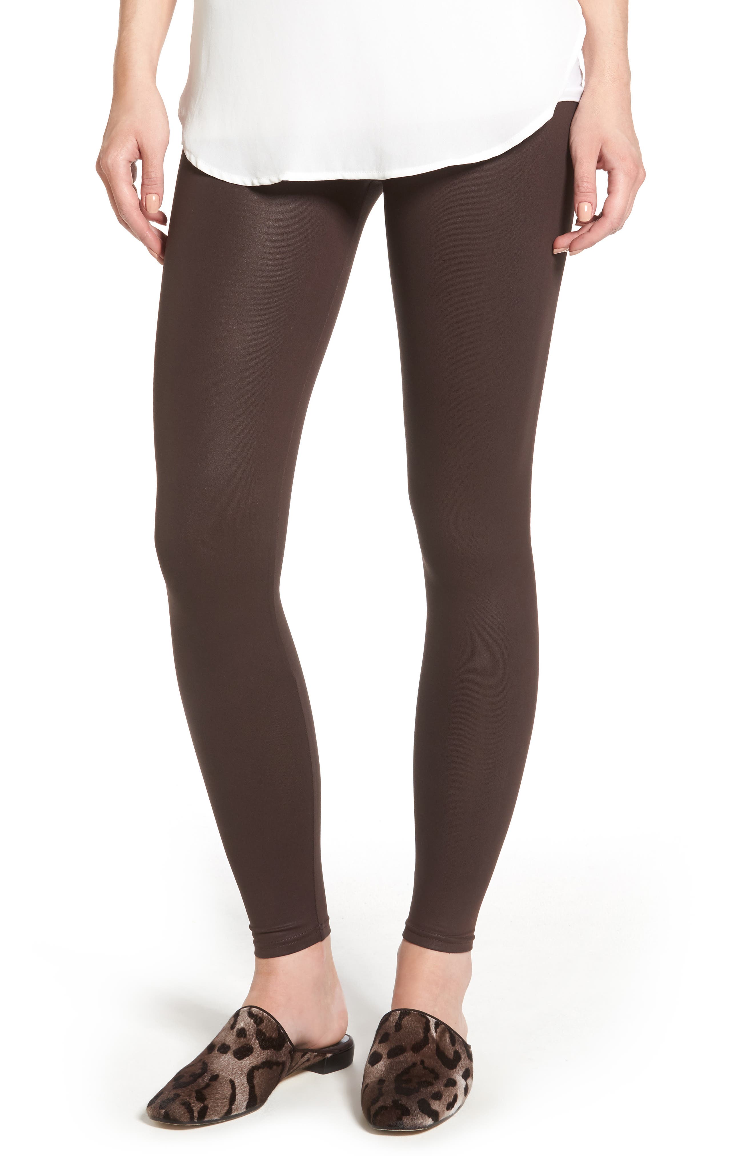 David Lerner Coated Leggings, Burgundy