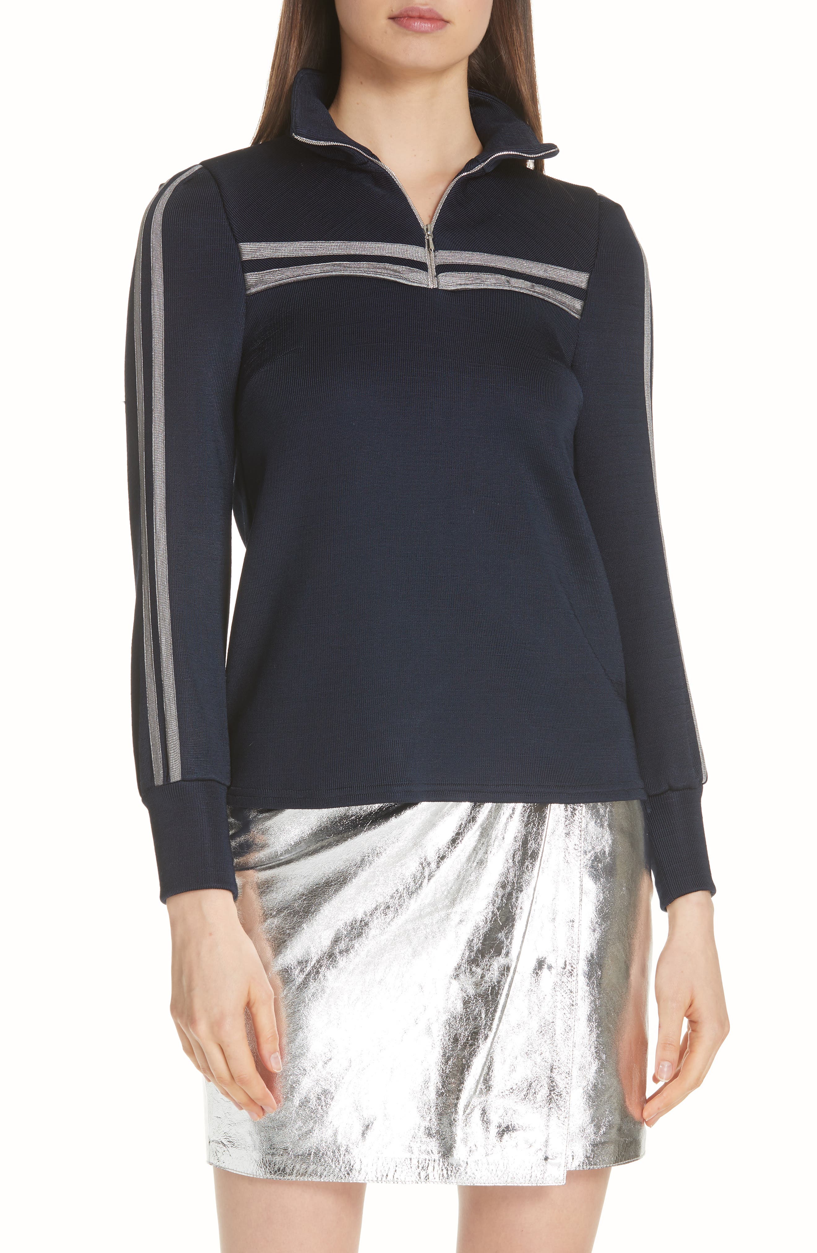 Ba & sh Tamara Half-Zip Top, Blue
