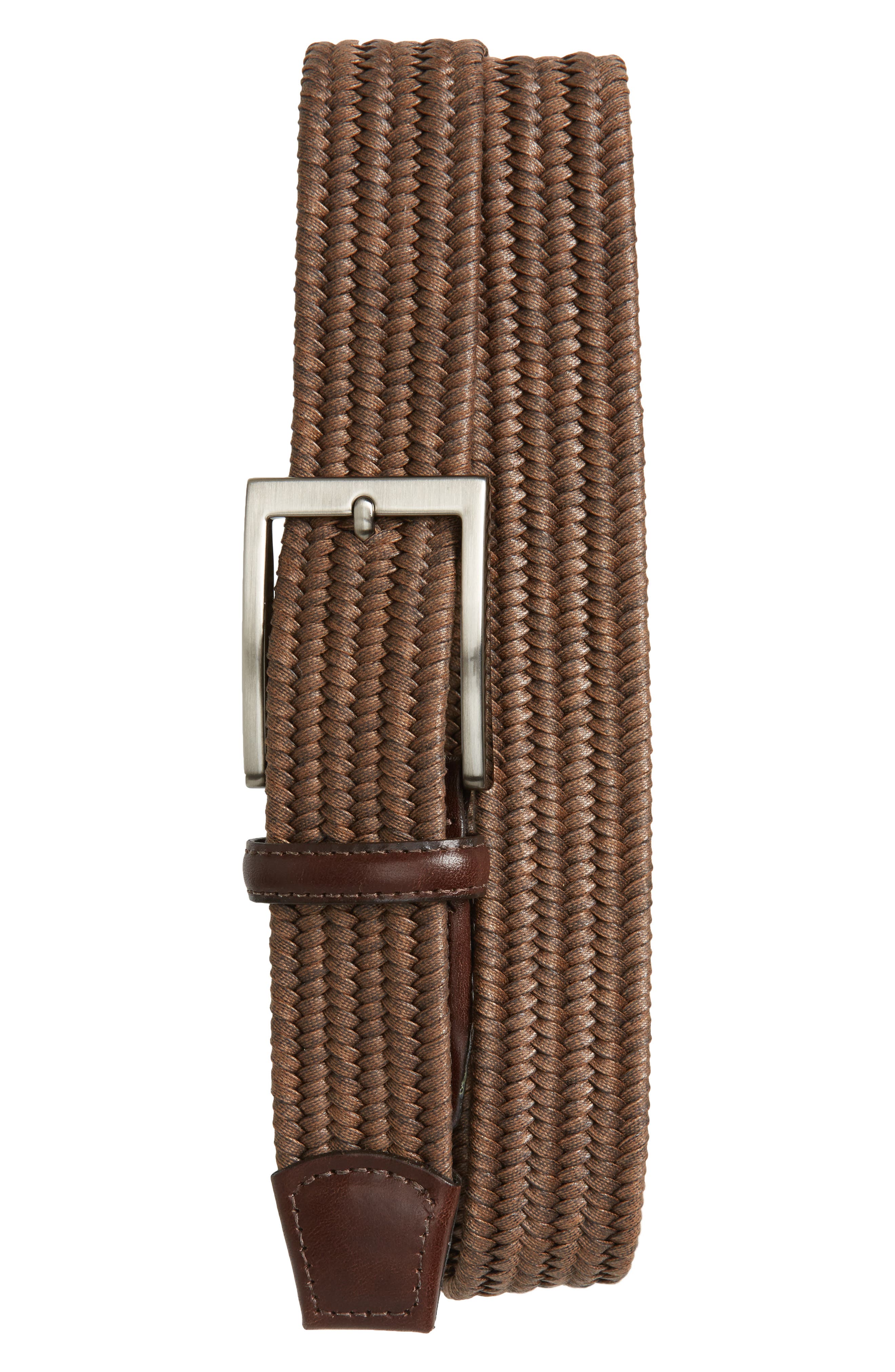 Torino Belts Braided Cotton Belt, Cognac