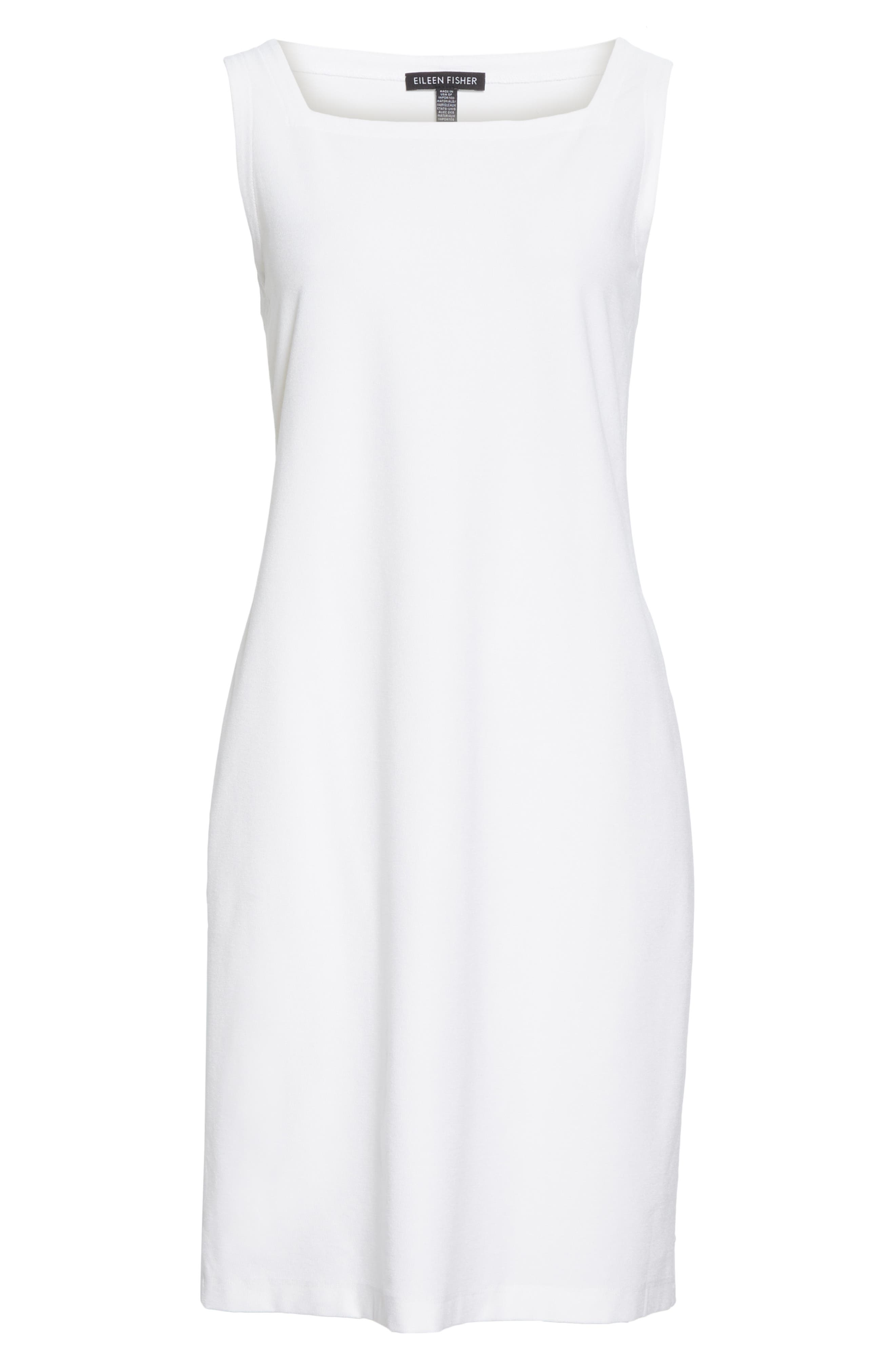 Eileen Fisher Square Neck Shift Dress, Ivory