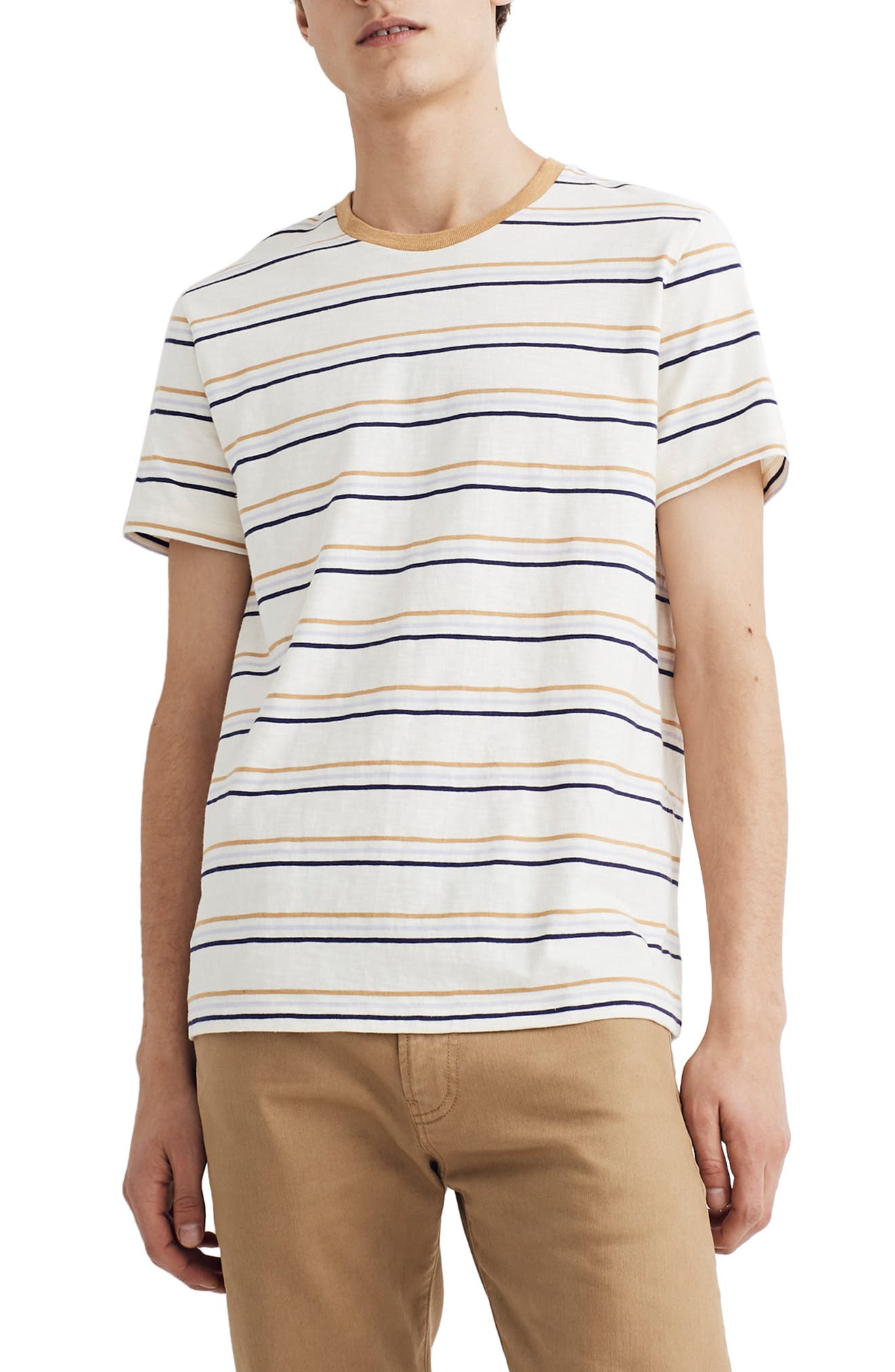 Madewell Essen Stripe Allday Crewneck T-Shirt, Yellow