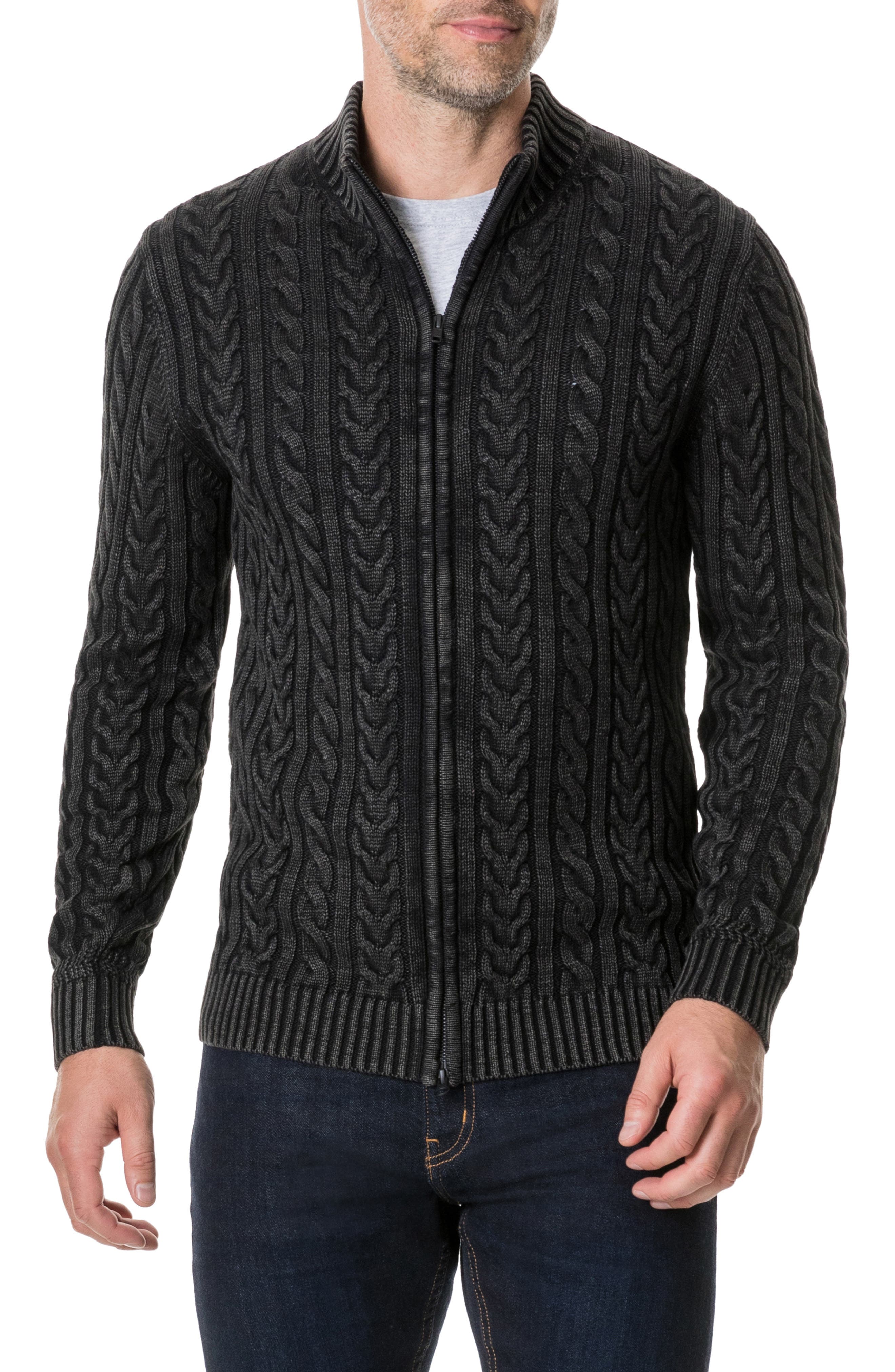 Rodd & Gunn Northope Cable Zip Cardigan, Grey