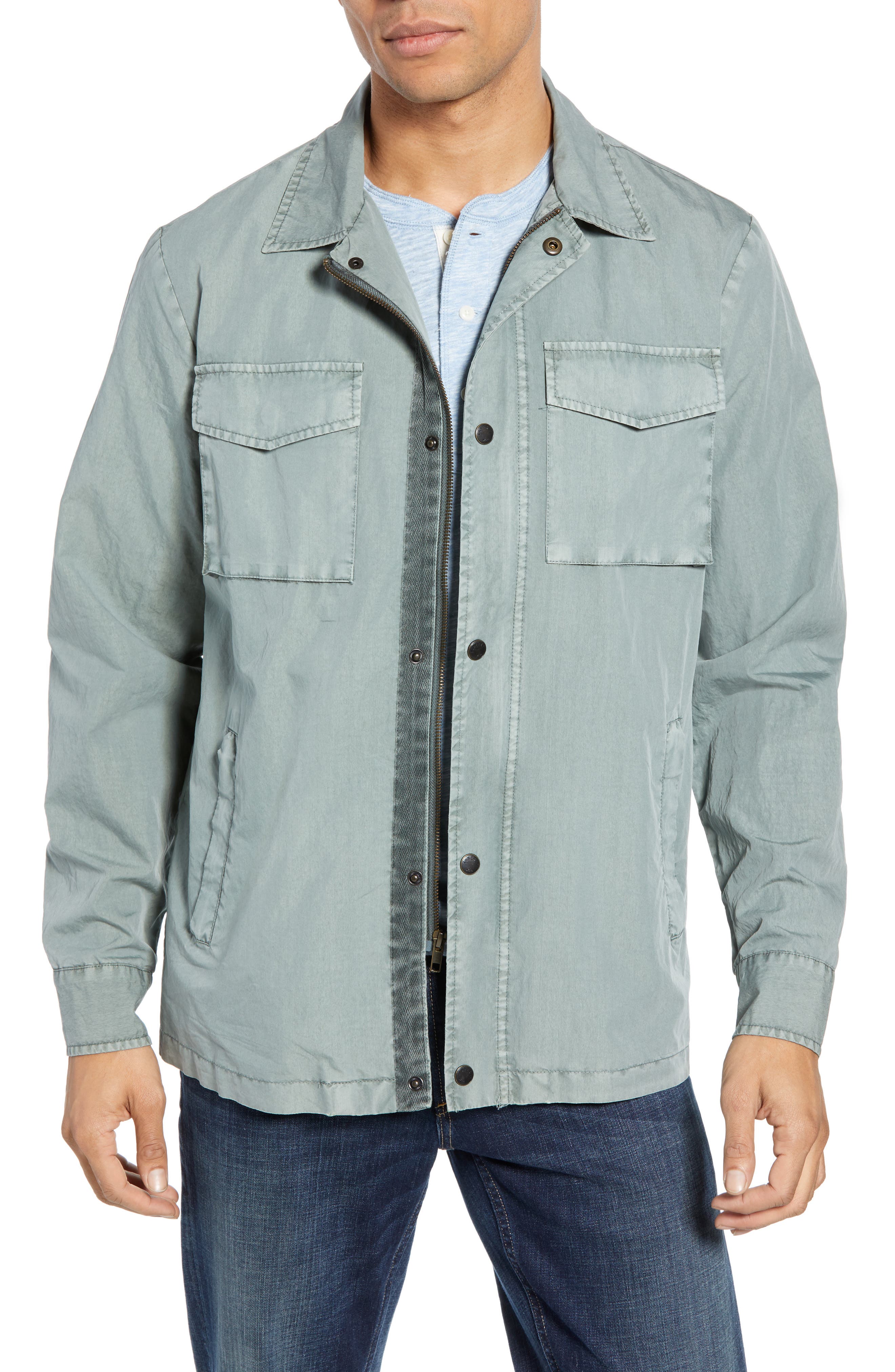 Faherty Civilian Regular Fit Zip Jacket, Green