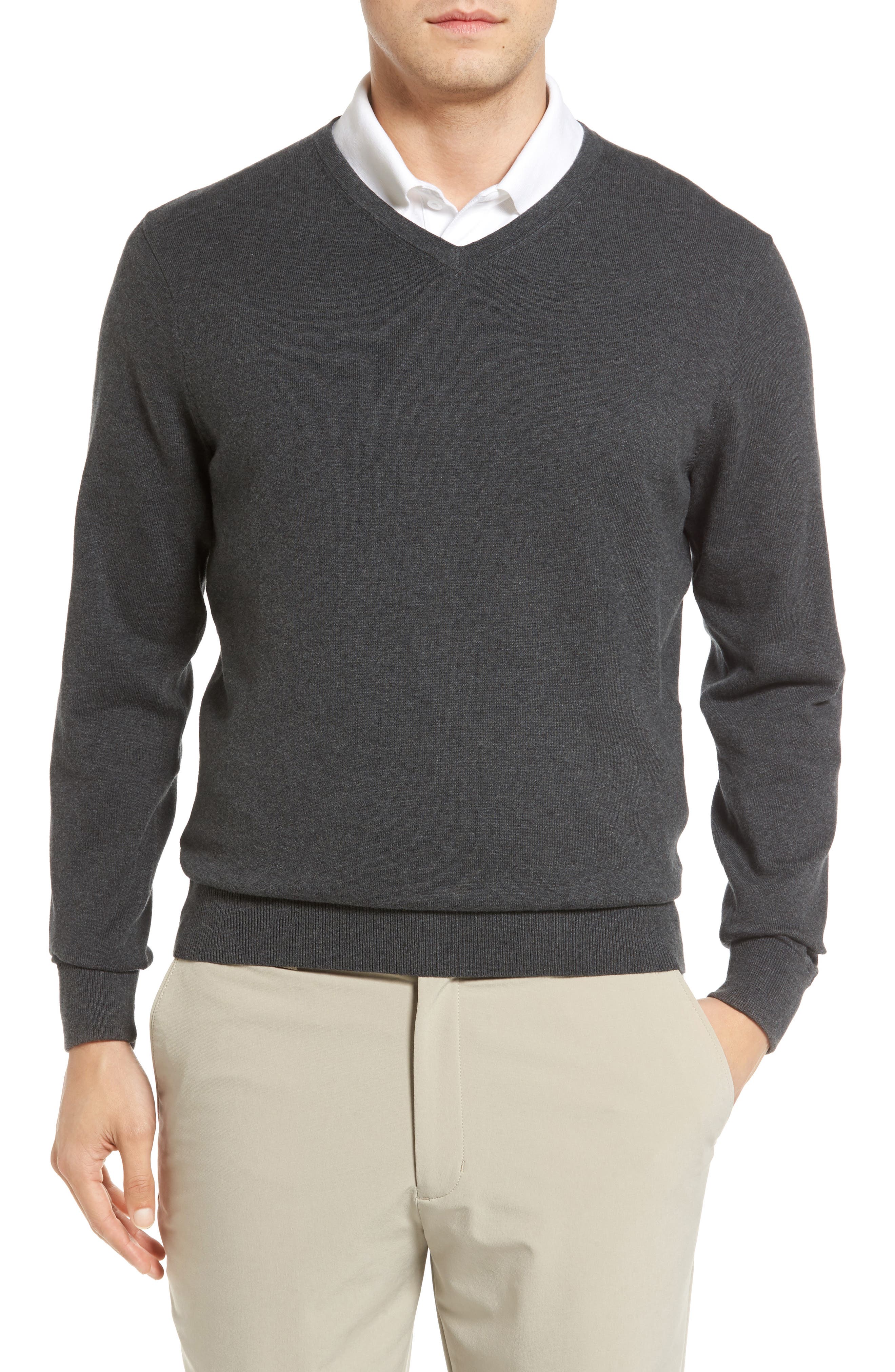 Cutter & Buck Lakemont V-Neck Sweater, Grey