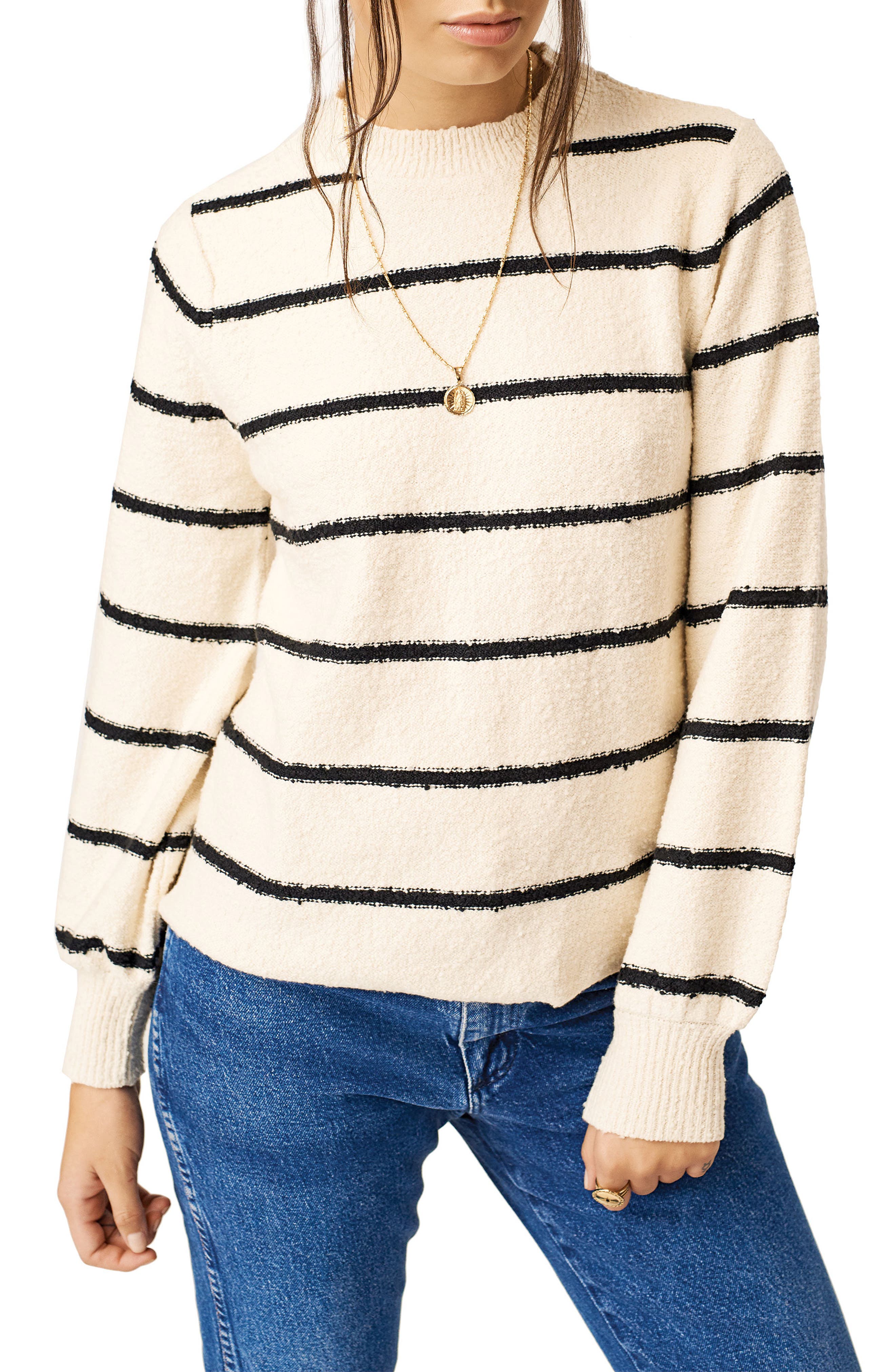 Stone Row Foiled Again Stripe Sweater, White