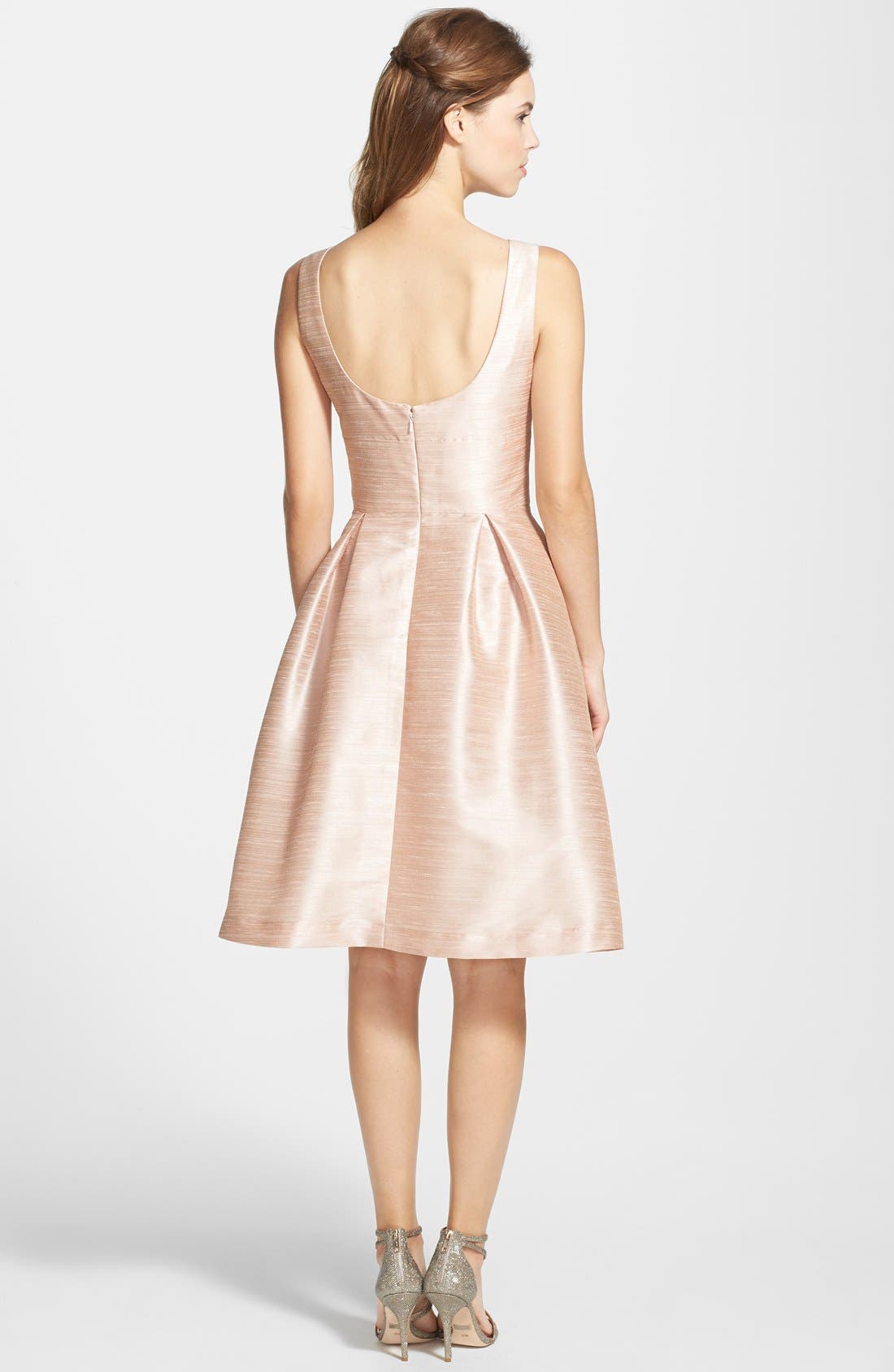 Alfred Sung Dupioni Fit & Flare Dress, Pink