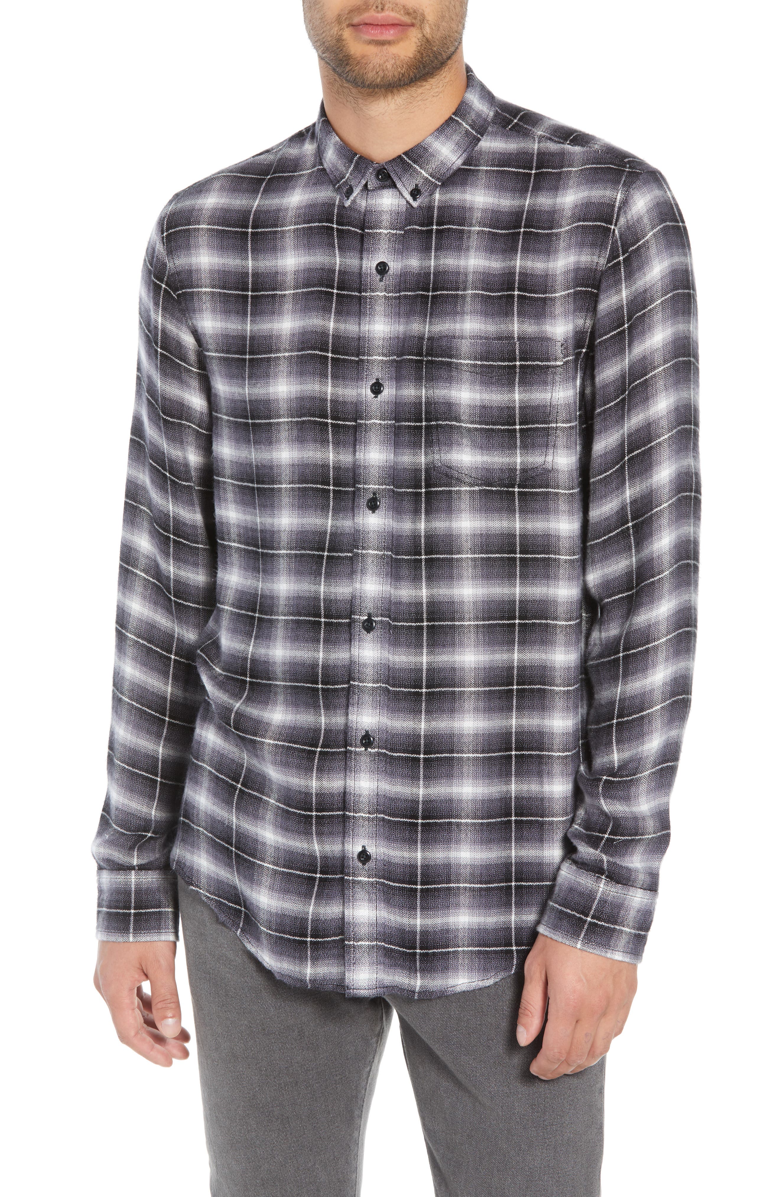 The Rail Plaid Sport Shirt, Black