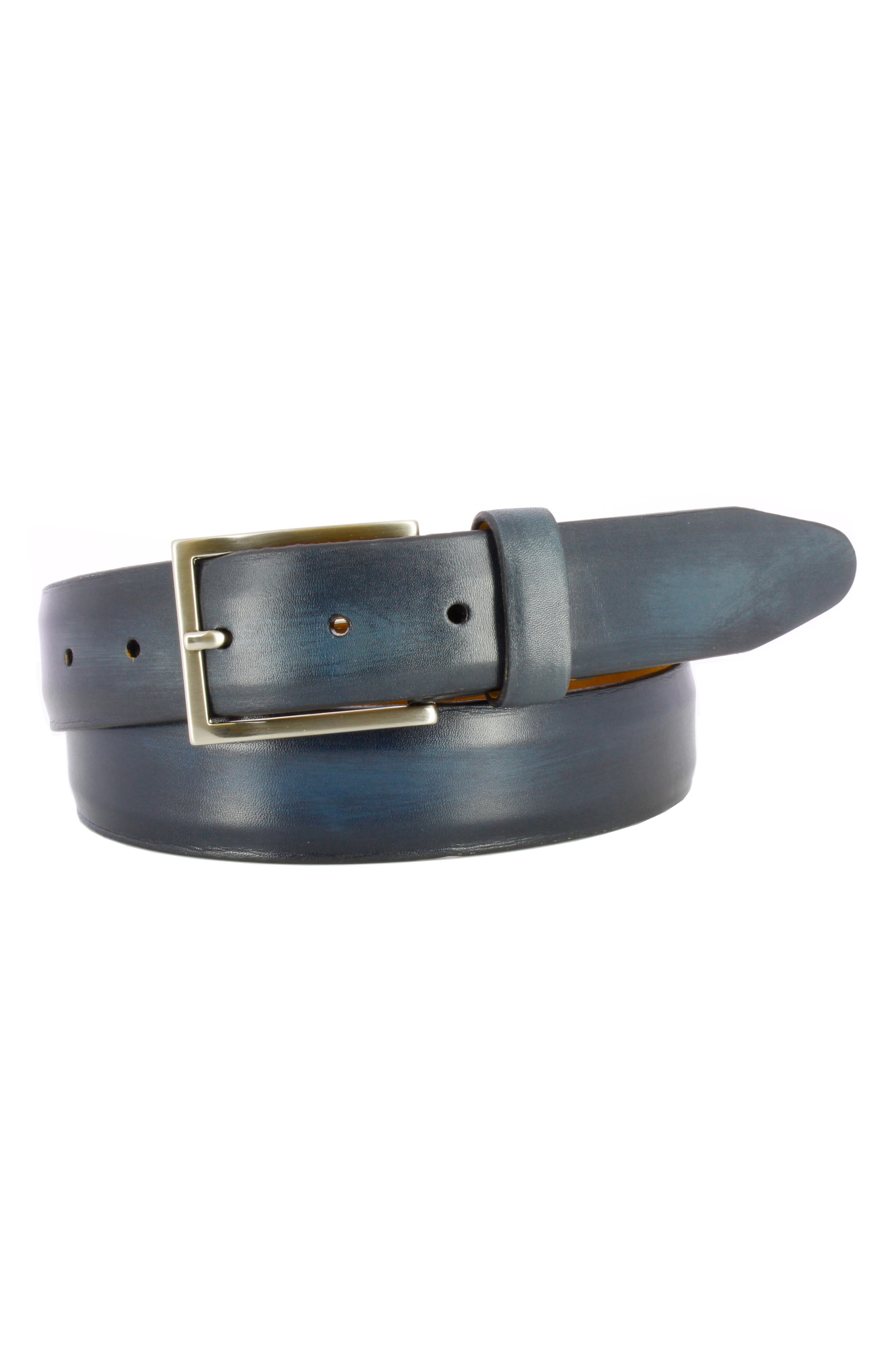 Remo Tulliani Jackson Leather Belt, Navy