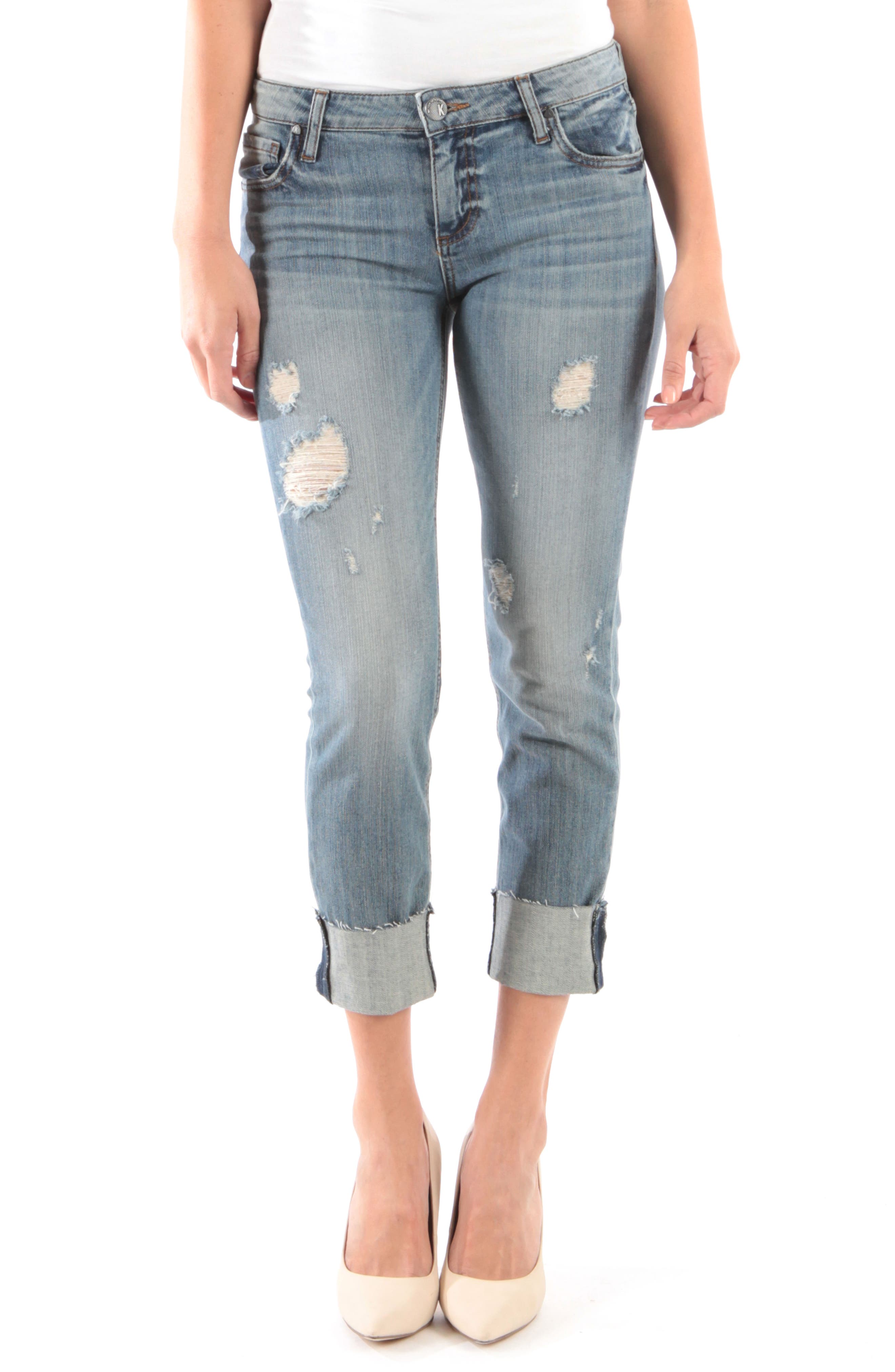 Kut From The Kloth Catherine Raw Hem Boyfriend Jeans, Blue