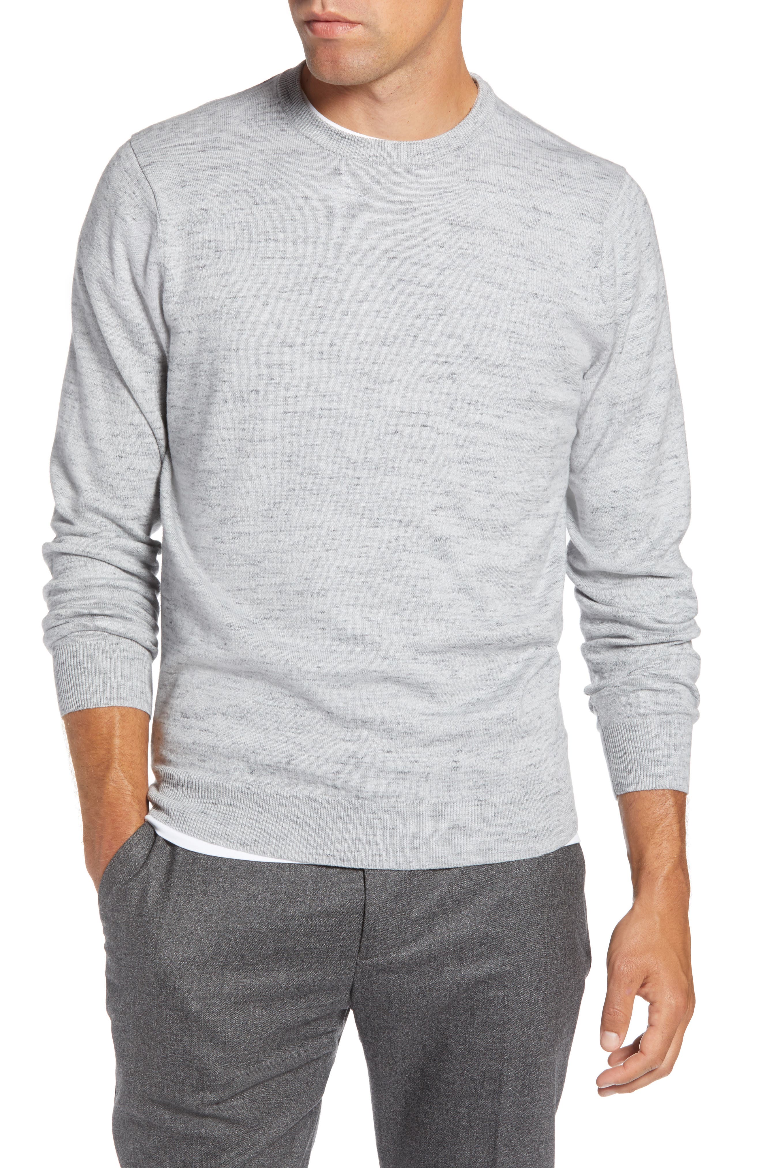 1901 Regular Fit Crewneck Sweater, Grey