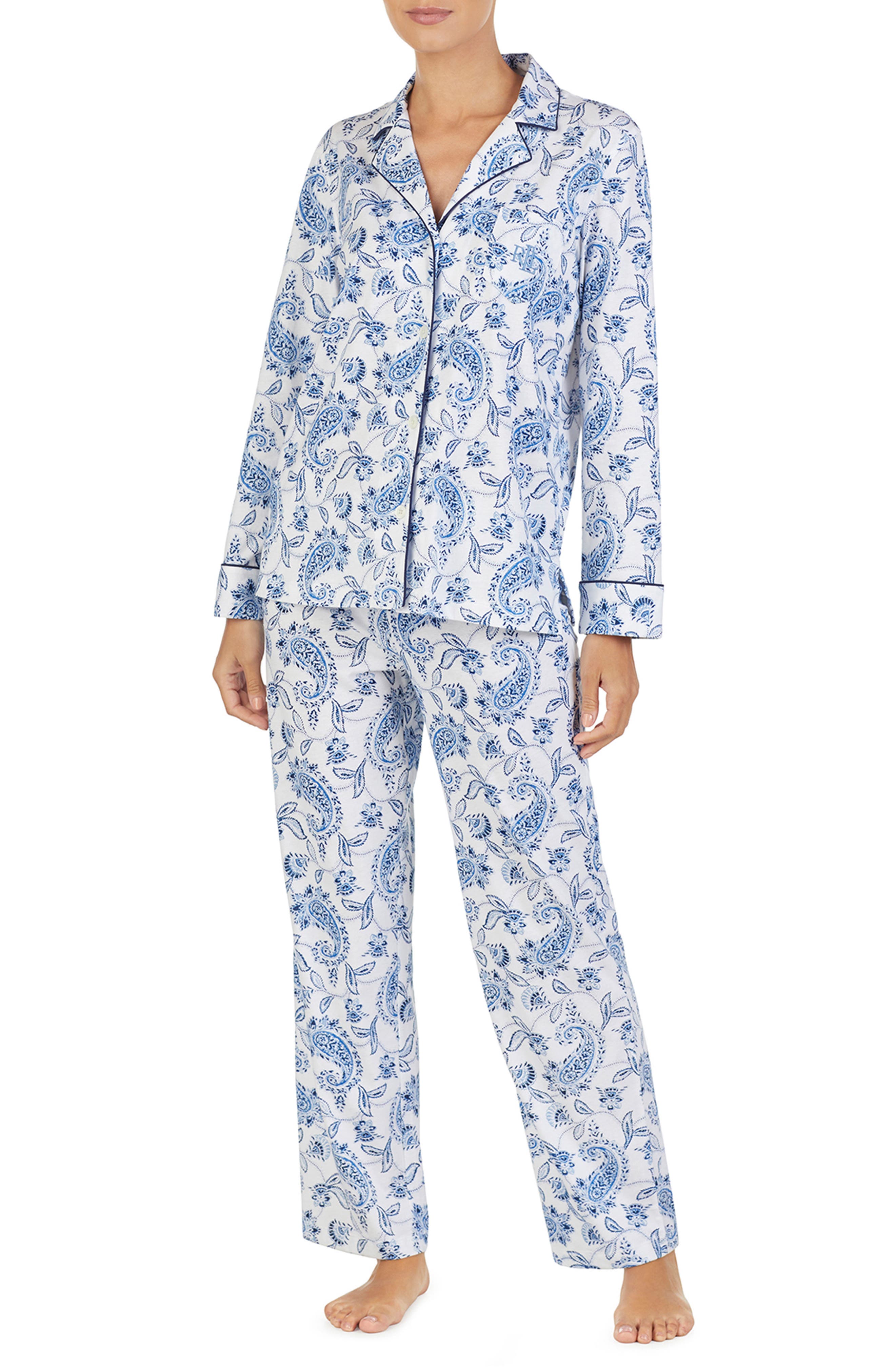 Lauren Ralph Lauren Paisley Pajamas, White