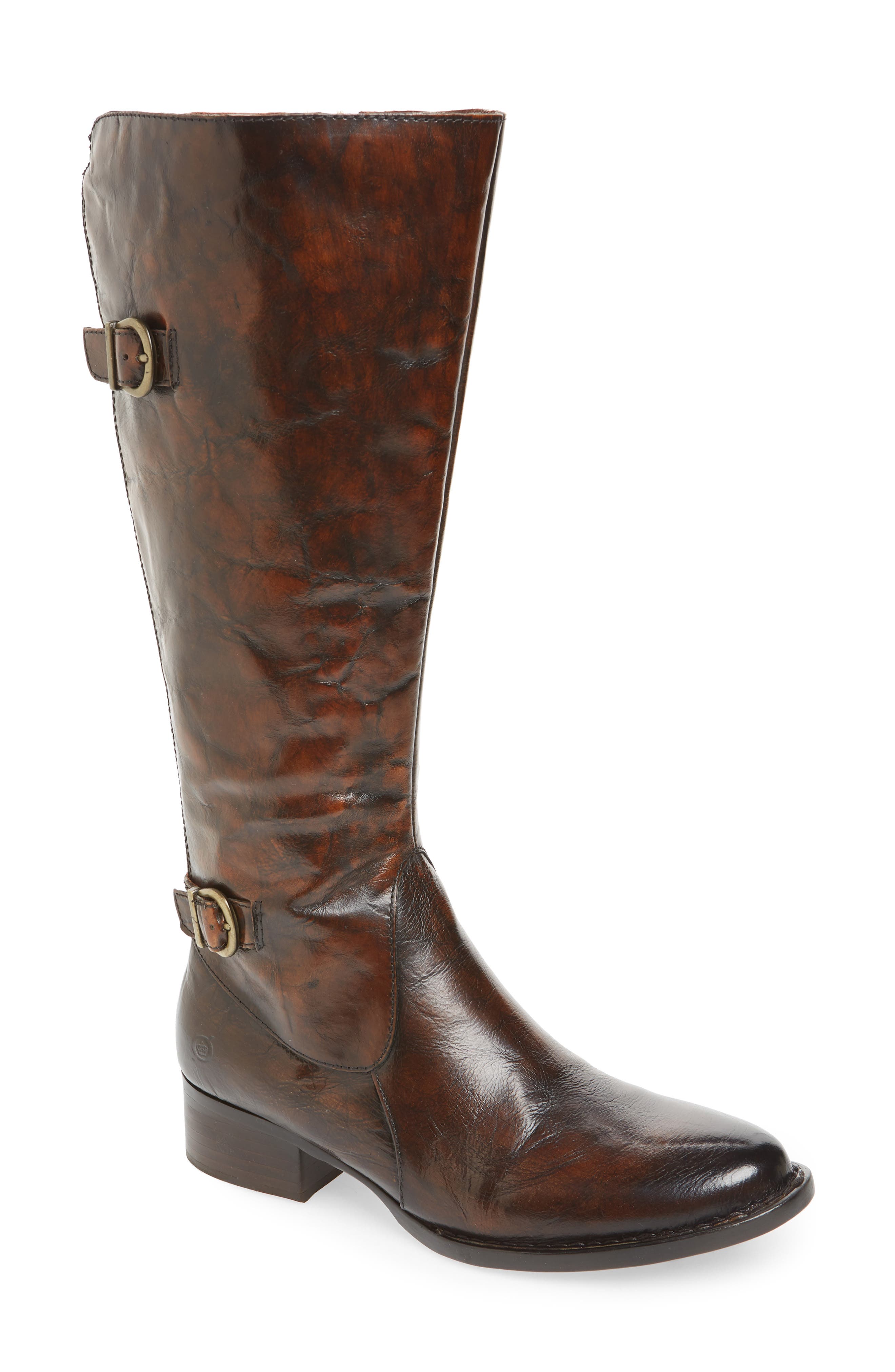 B?rn Gibb Knee High Riding Boot, Wide Calf- Brown