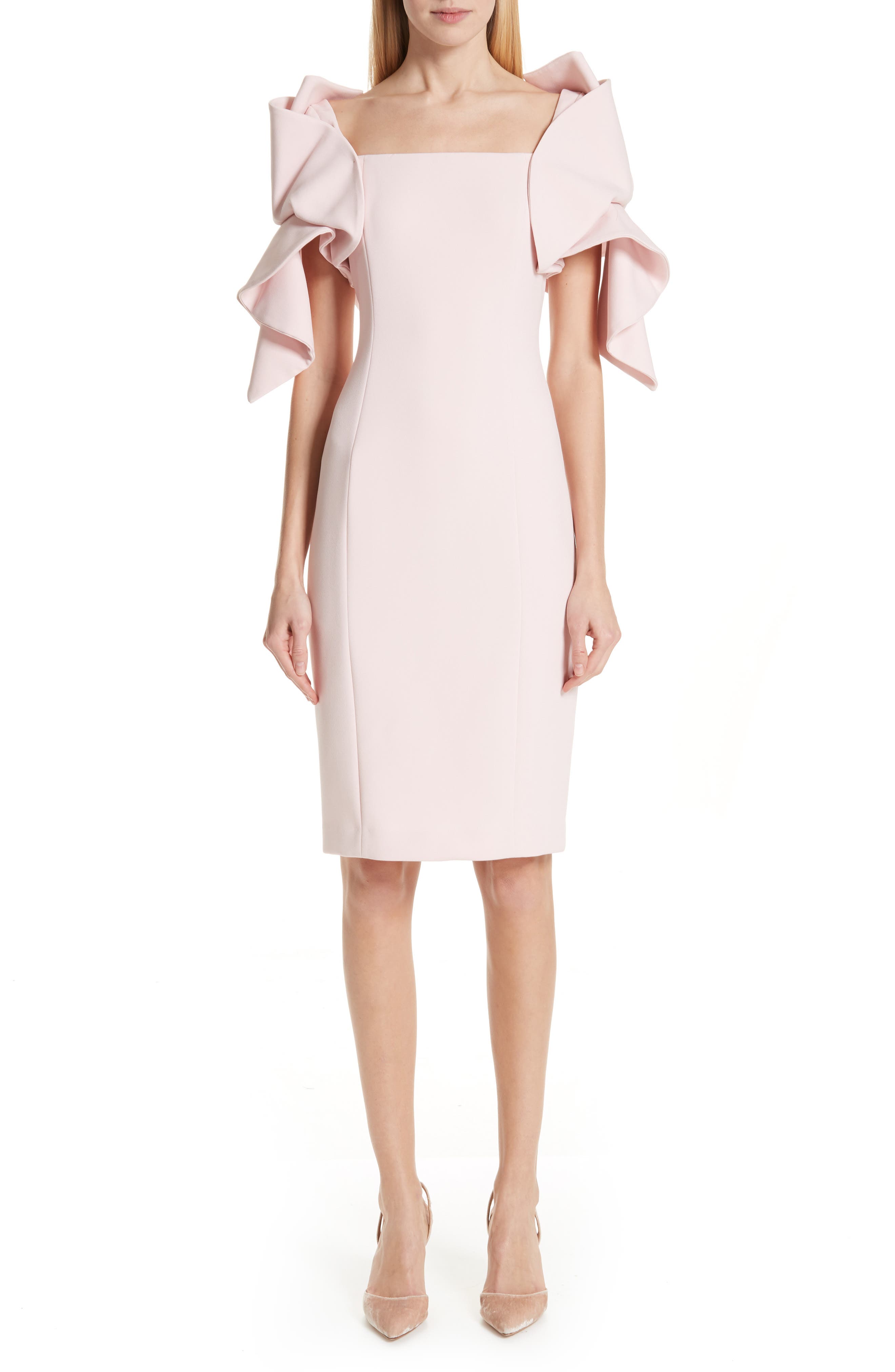 Badgley Mischka Collection Origami Sleeve Cocktail Dress, Pink