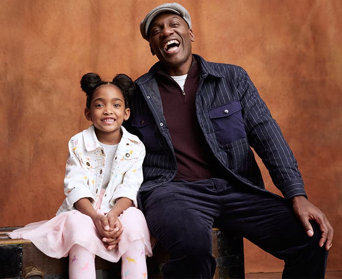 Nordstrom senior designer Calvin Jenkins and his daughter.