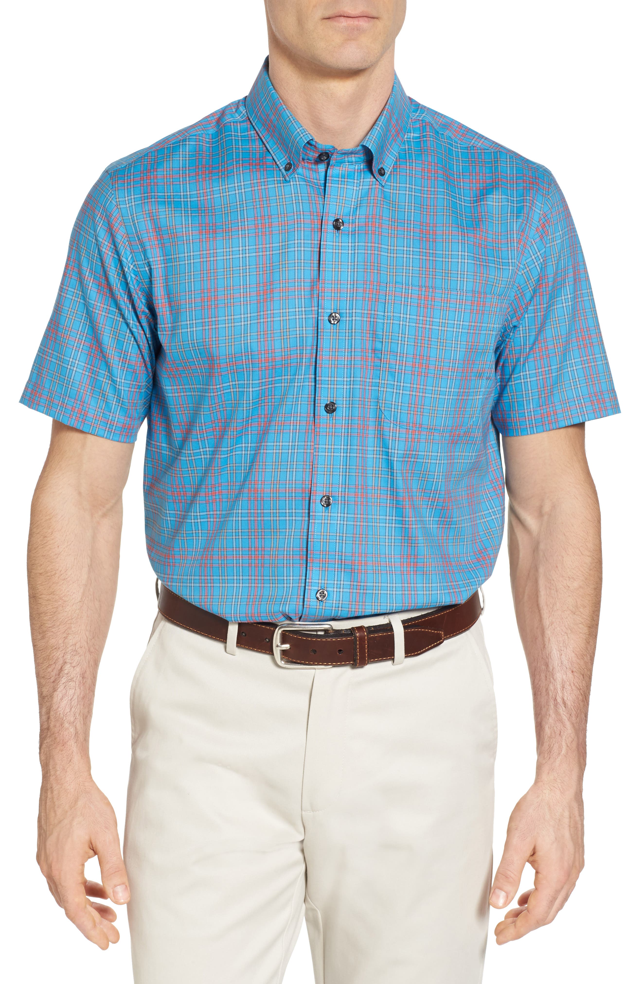 Cutter & Buck Isaac Classic Fit Easy Care Check Sport Shirt