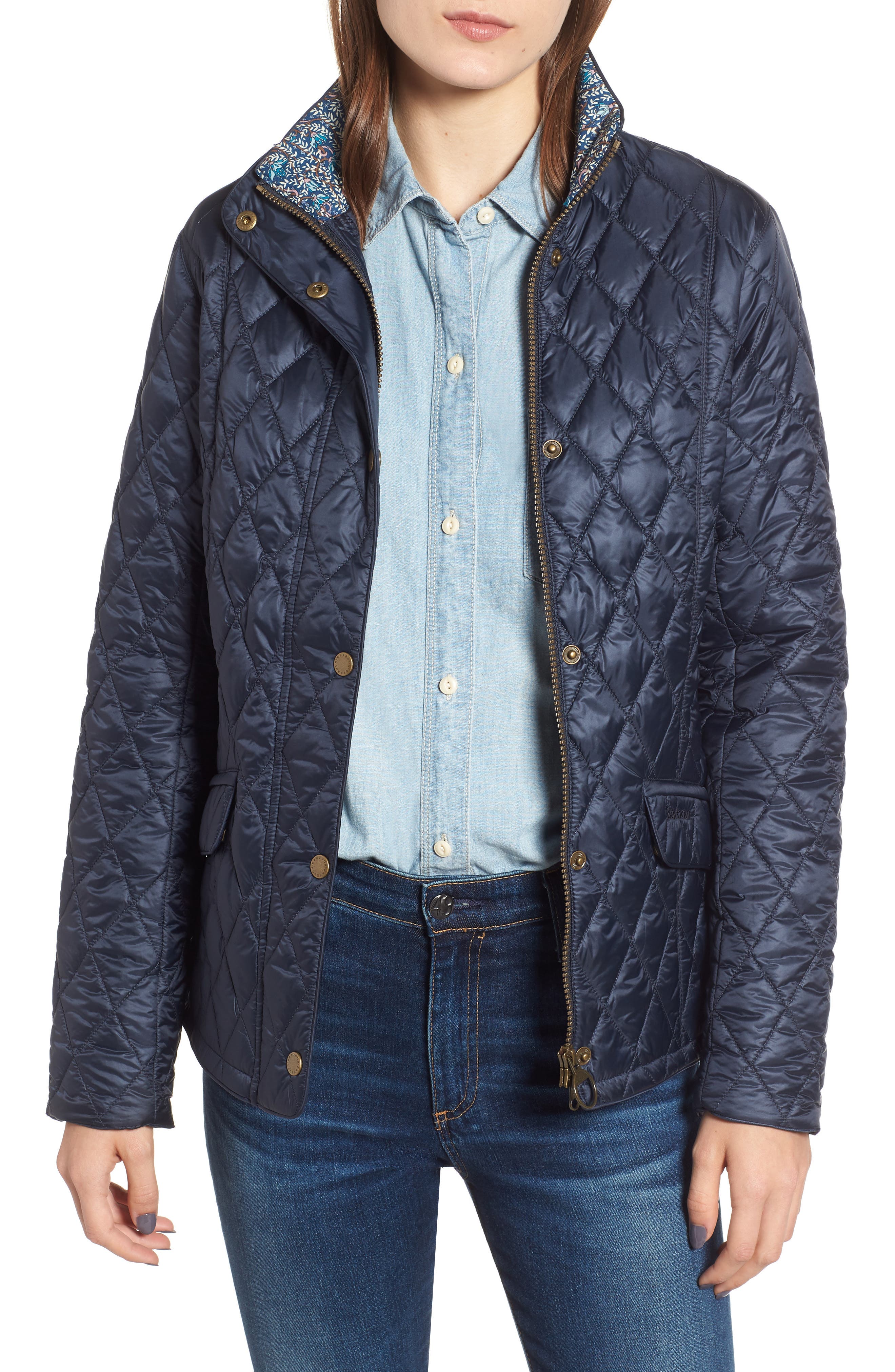 Barbour X Liberty Victoria Quilted Jacket, US / 8 UK - Blue