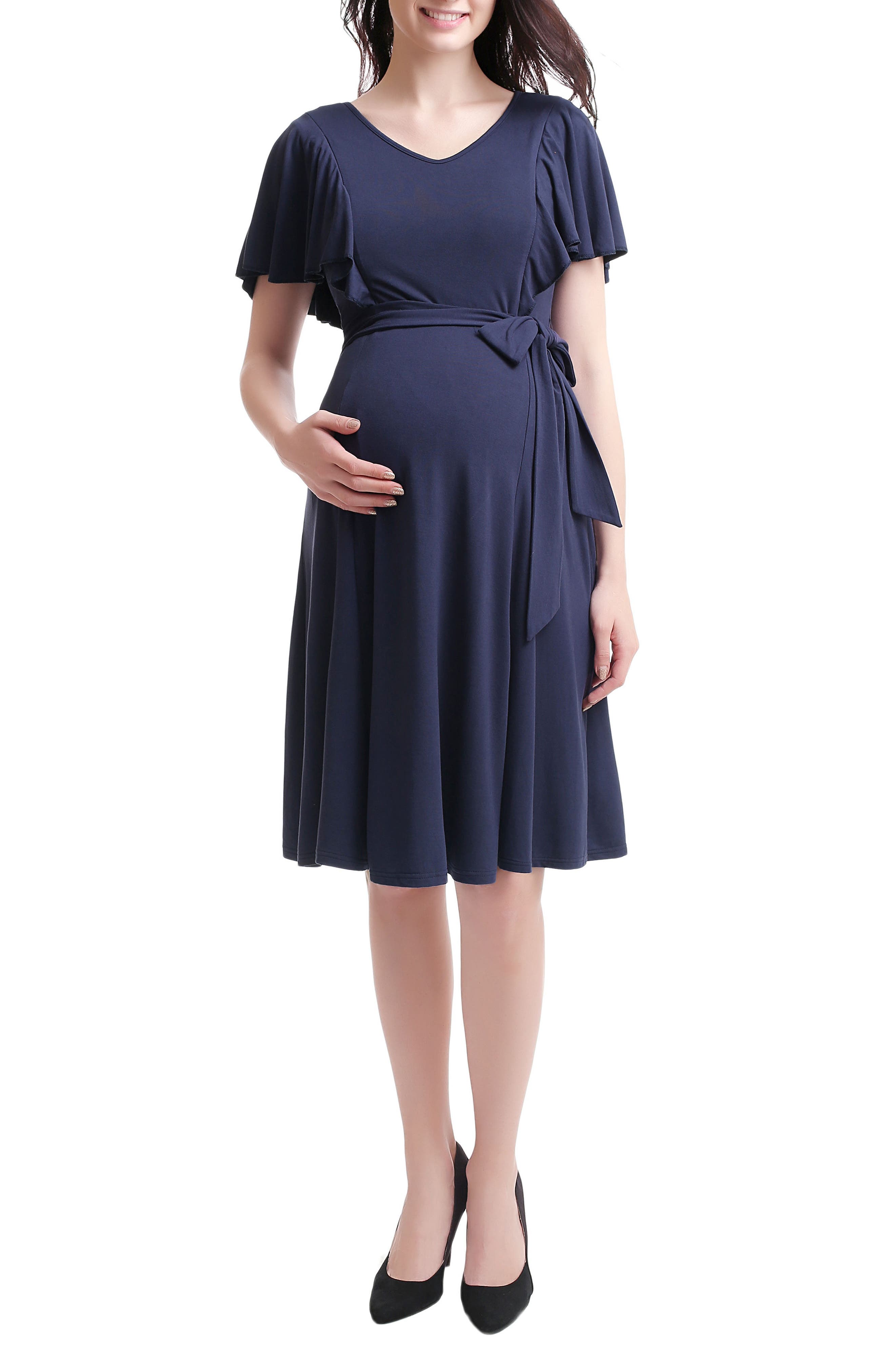 Kimi & Kai Rhea Tie Maternity/nursing Skater Dress