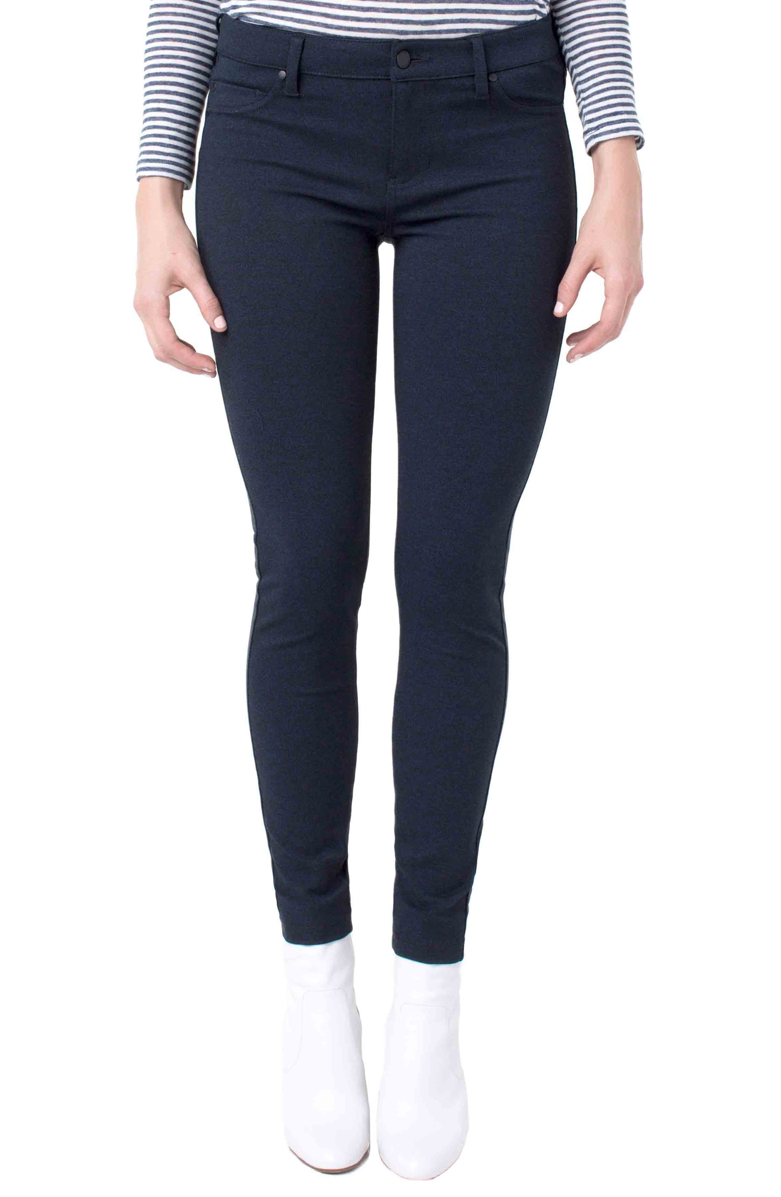 Liverpool Madonna Ponte Five Pocket Crop Leggings, Blue