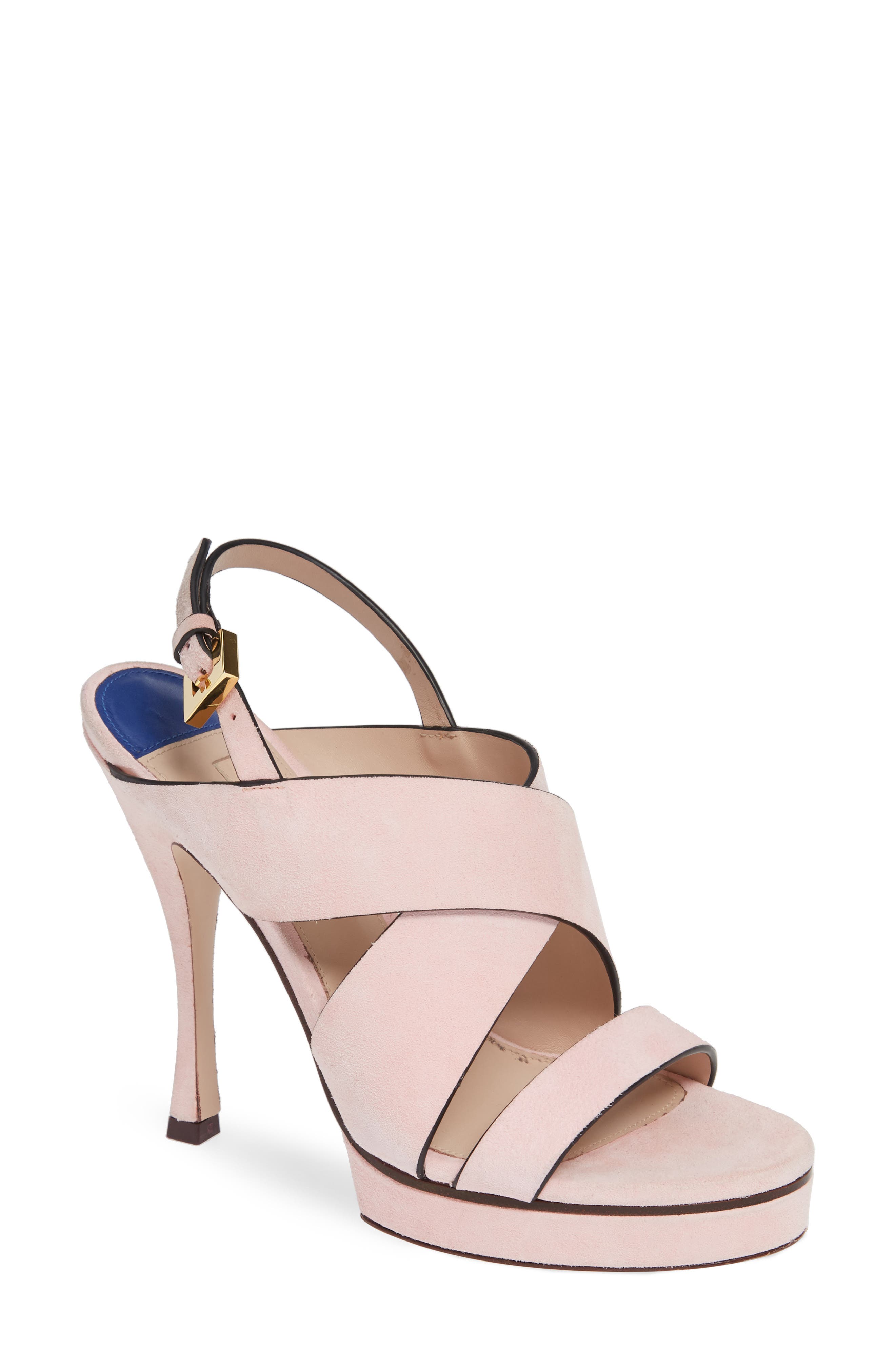 Stuart Weitzman Hester Cross Strap Sandal, Pink