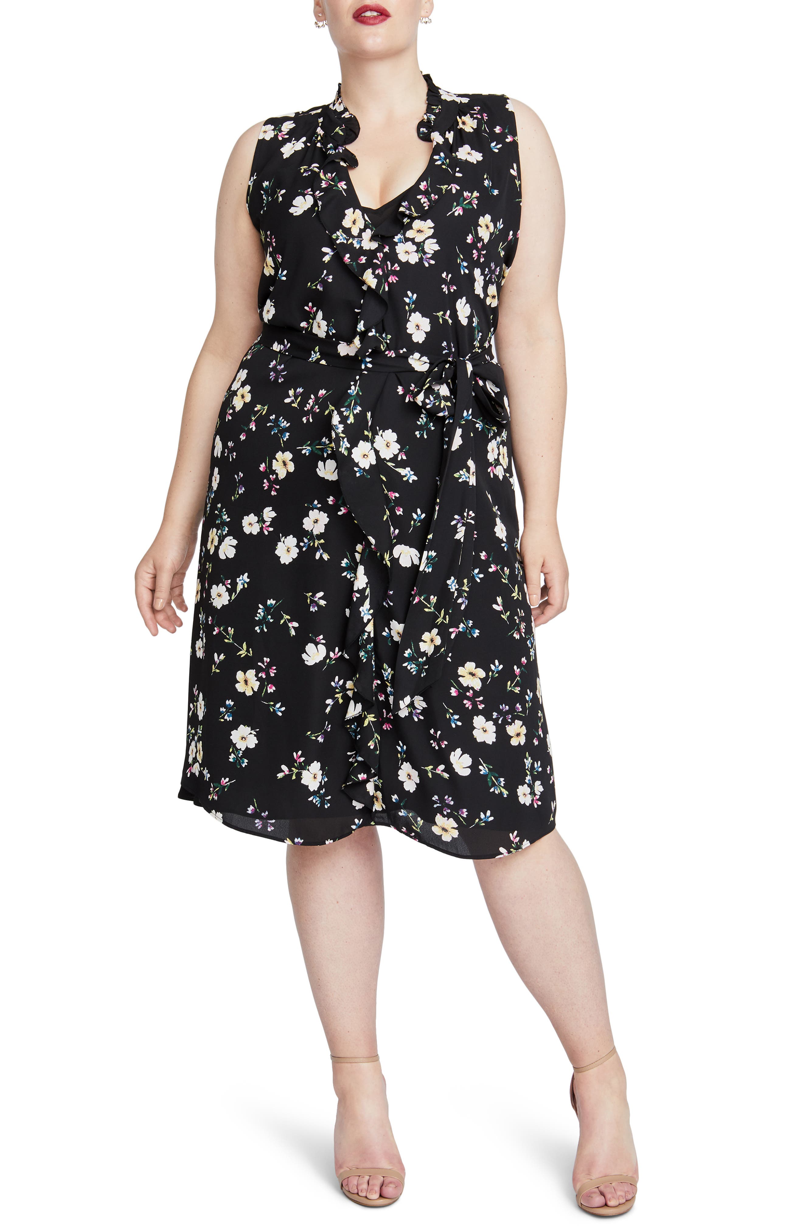 Plus Size Rachel Rachel Roy Brit Sleeveless Floral Dress, Black