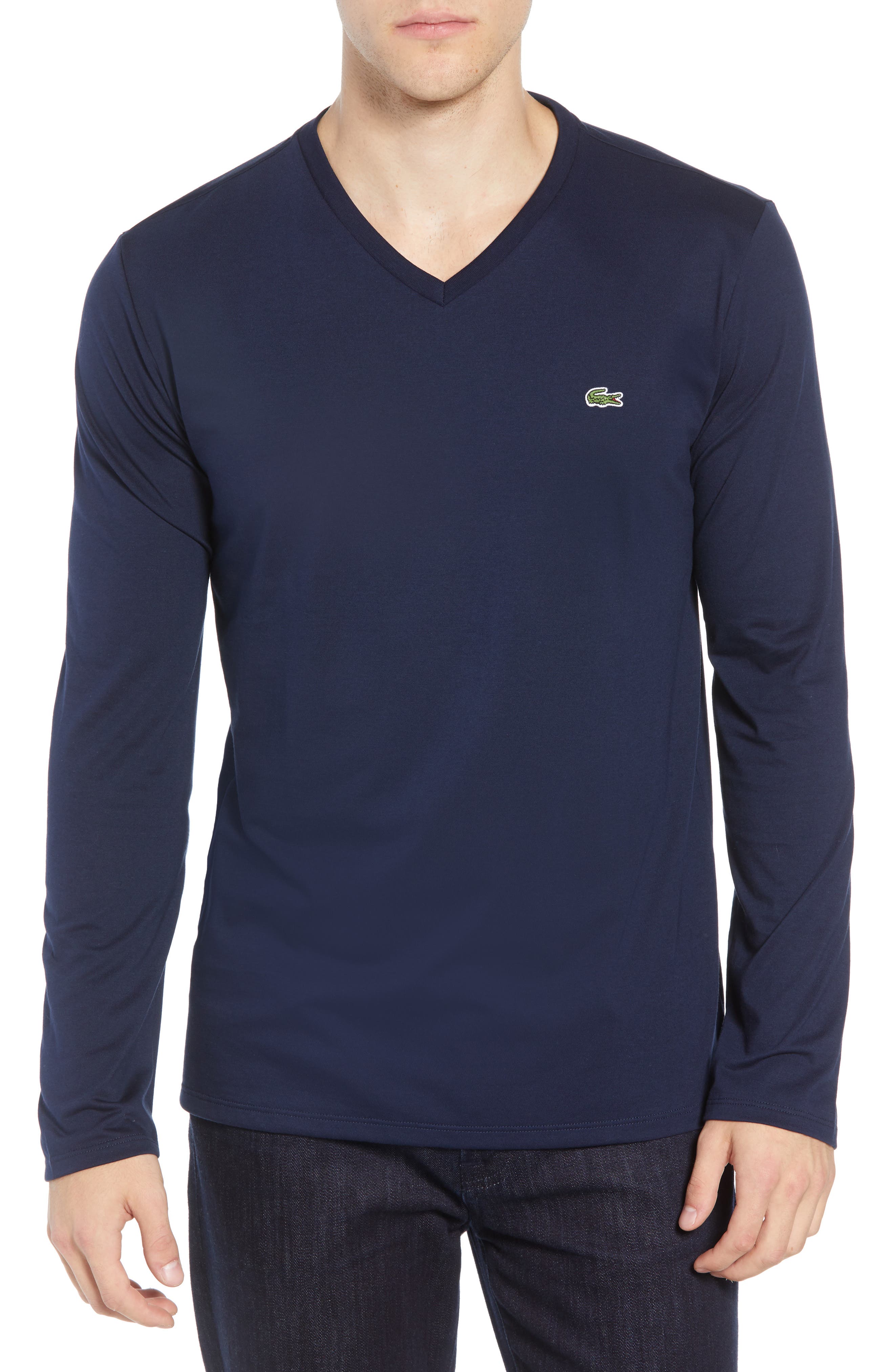 UPC 190391330852 product image for Men's Lacoste Long Sleeve T-Shirt, Size 6(xl) - Blue | upcitemdb.com