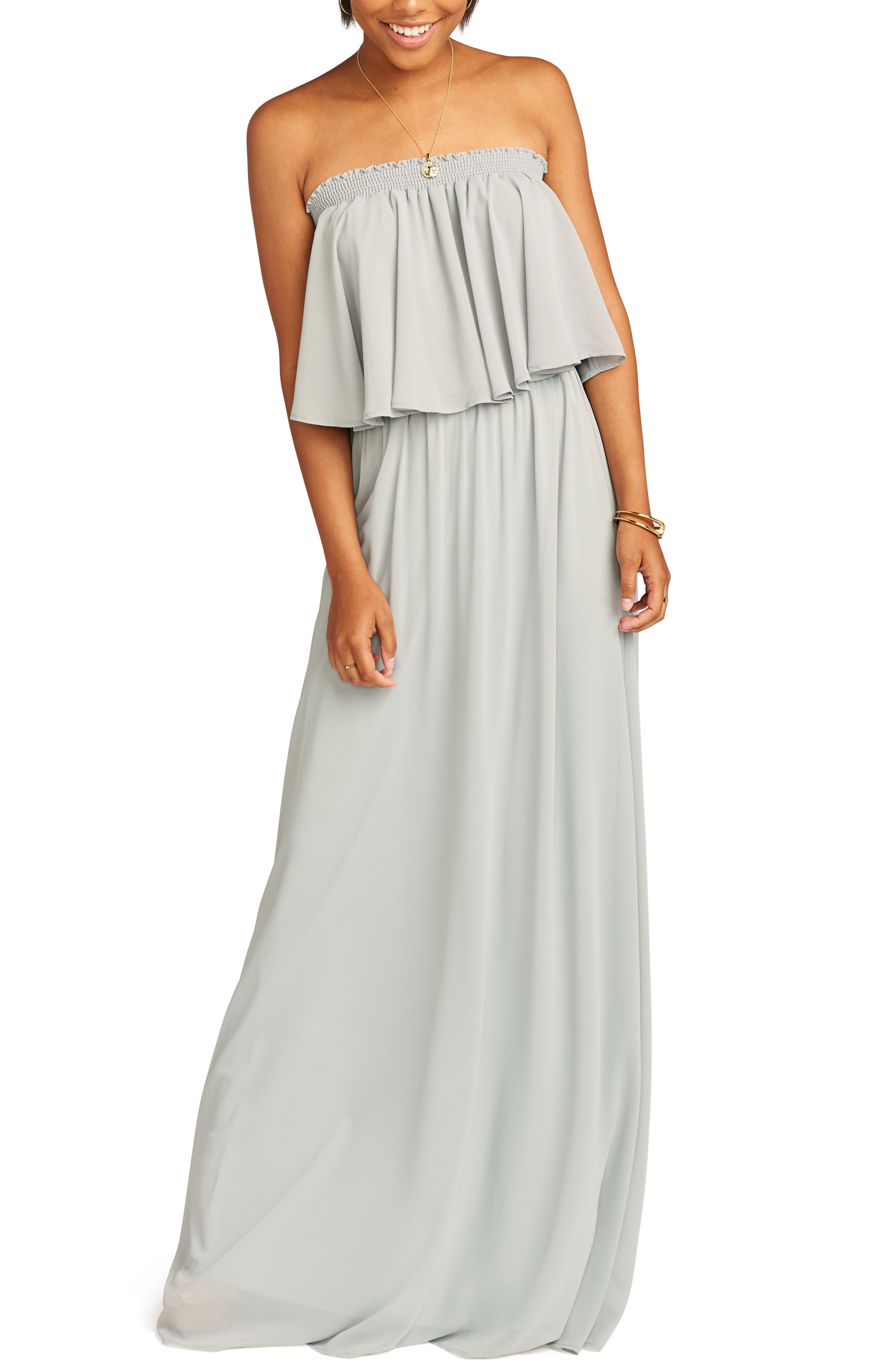 Show Me Your Mumu Hacienda Convertible Gown, Grey