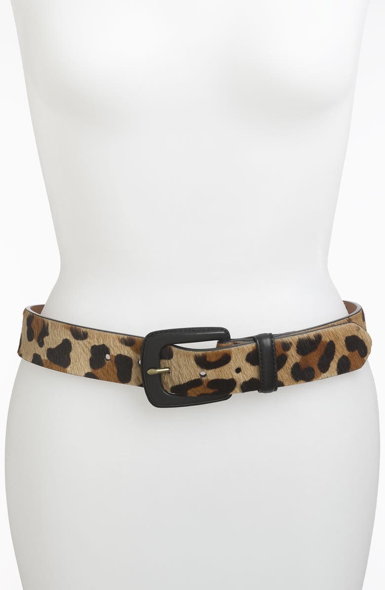 Lauren Ralph Lauren Leopard Print Calf Hair Belt | Nordstrom