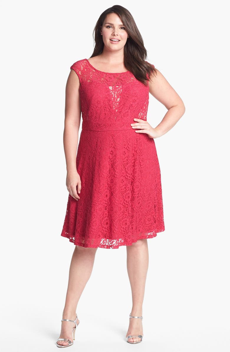 Donna Ricco Lace Fit & Flare Dress (Plus Size) | Nordstrom