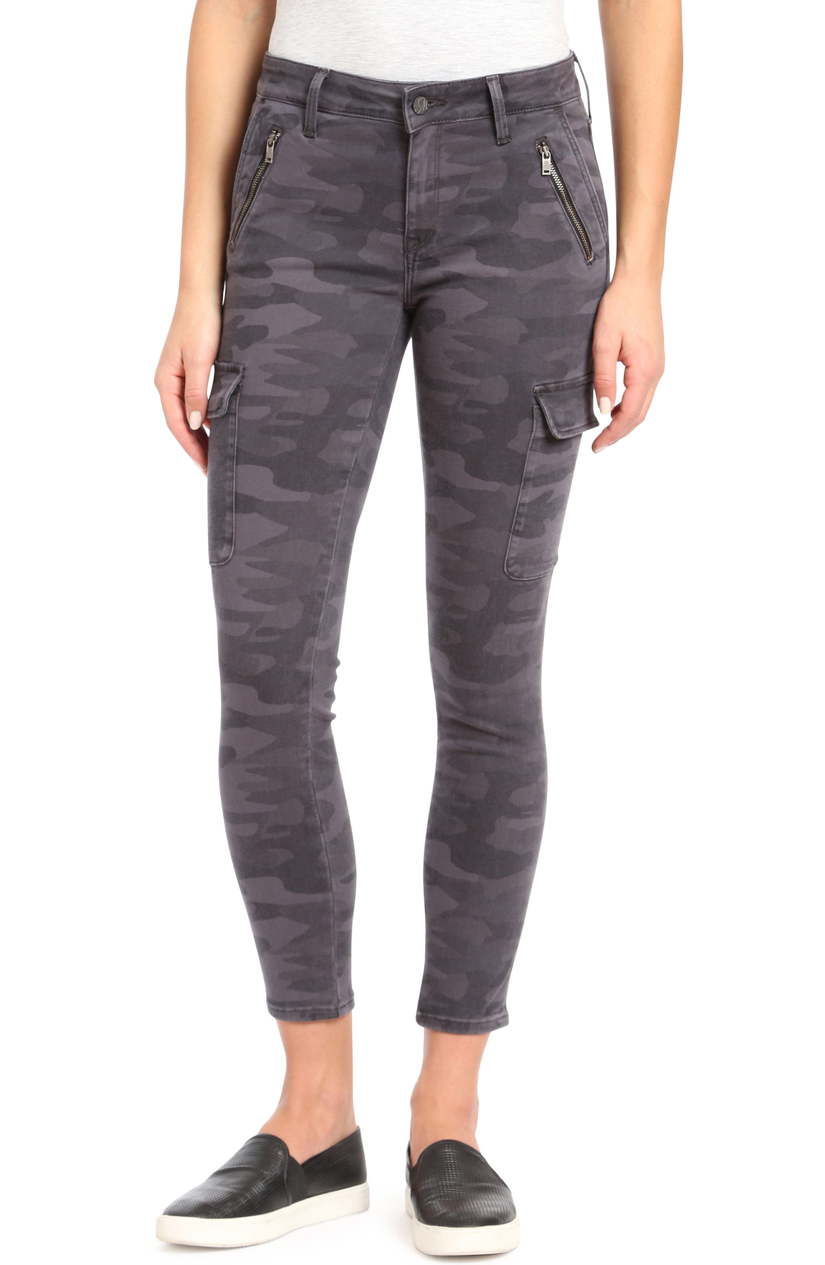 Mavi Jeans Juliette Camo Skinny Cargo Pants, Grey