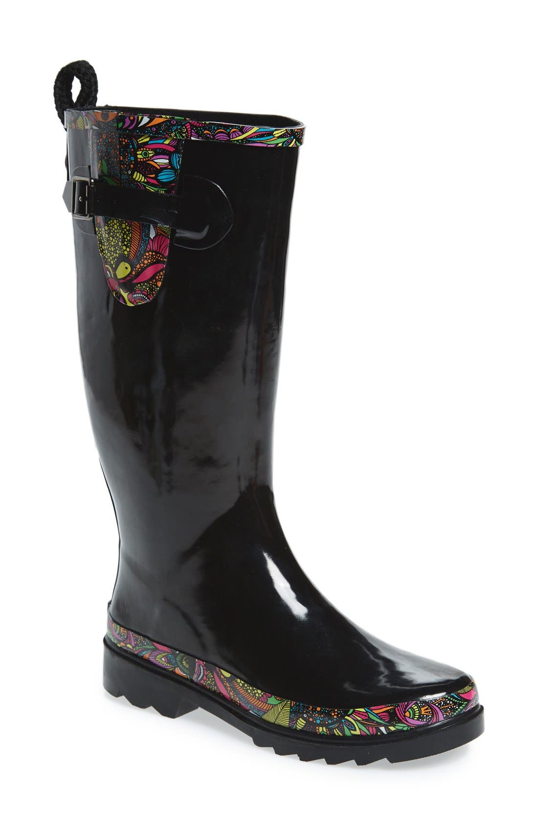 Sakroots Rhythm Waterproof Rain Boot, Black