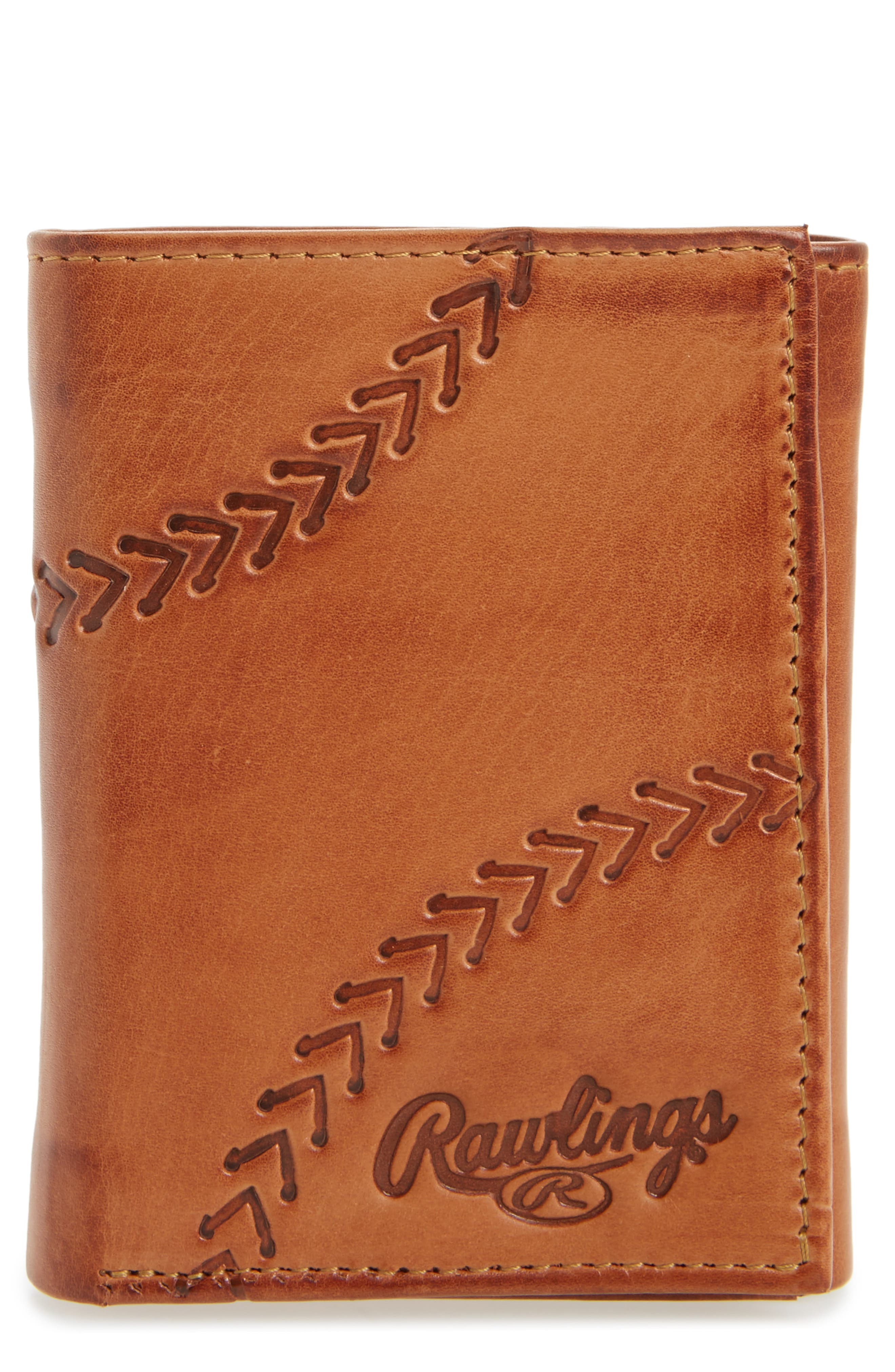 Rawlings Line Drive Trifold Leather Wallet Nordstrom