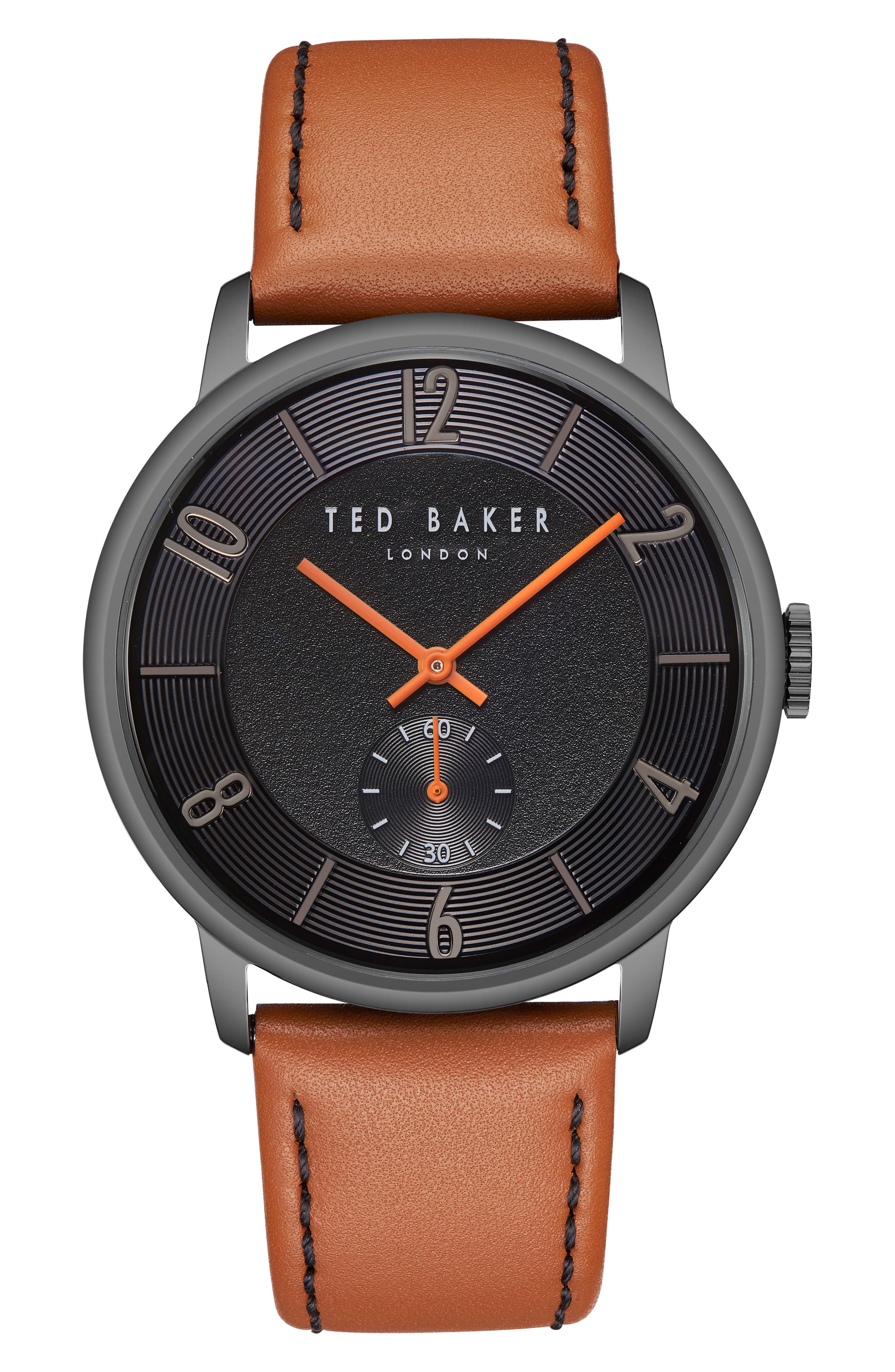 Ted Baker London Daniel Leather Strap Watch, 42Mm