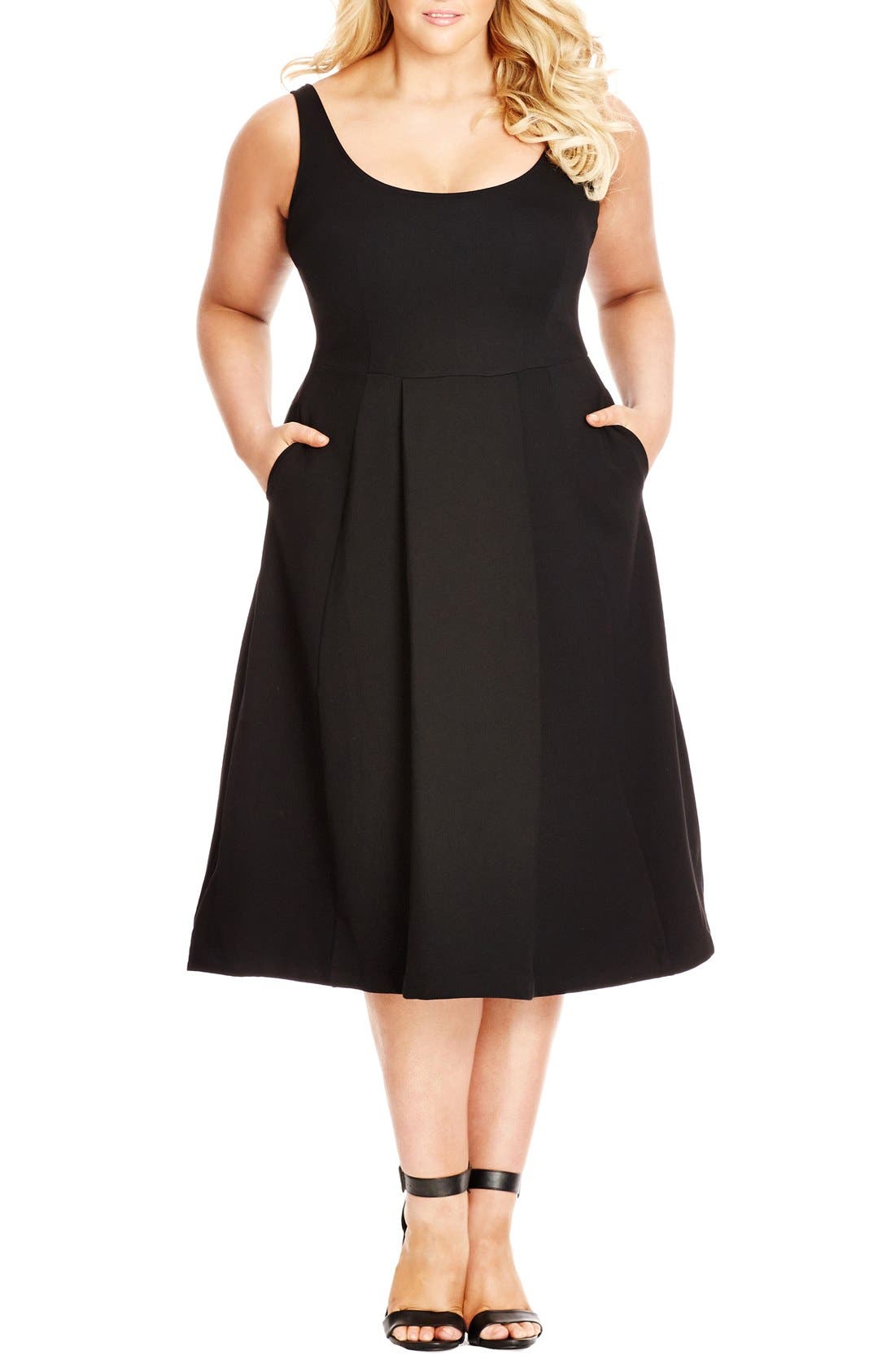 Plus Size City Chic Classic Longline Scoop Neck Midi Dress