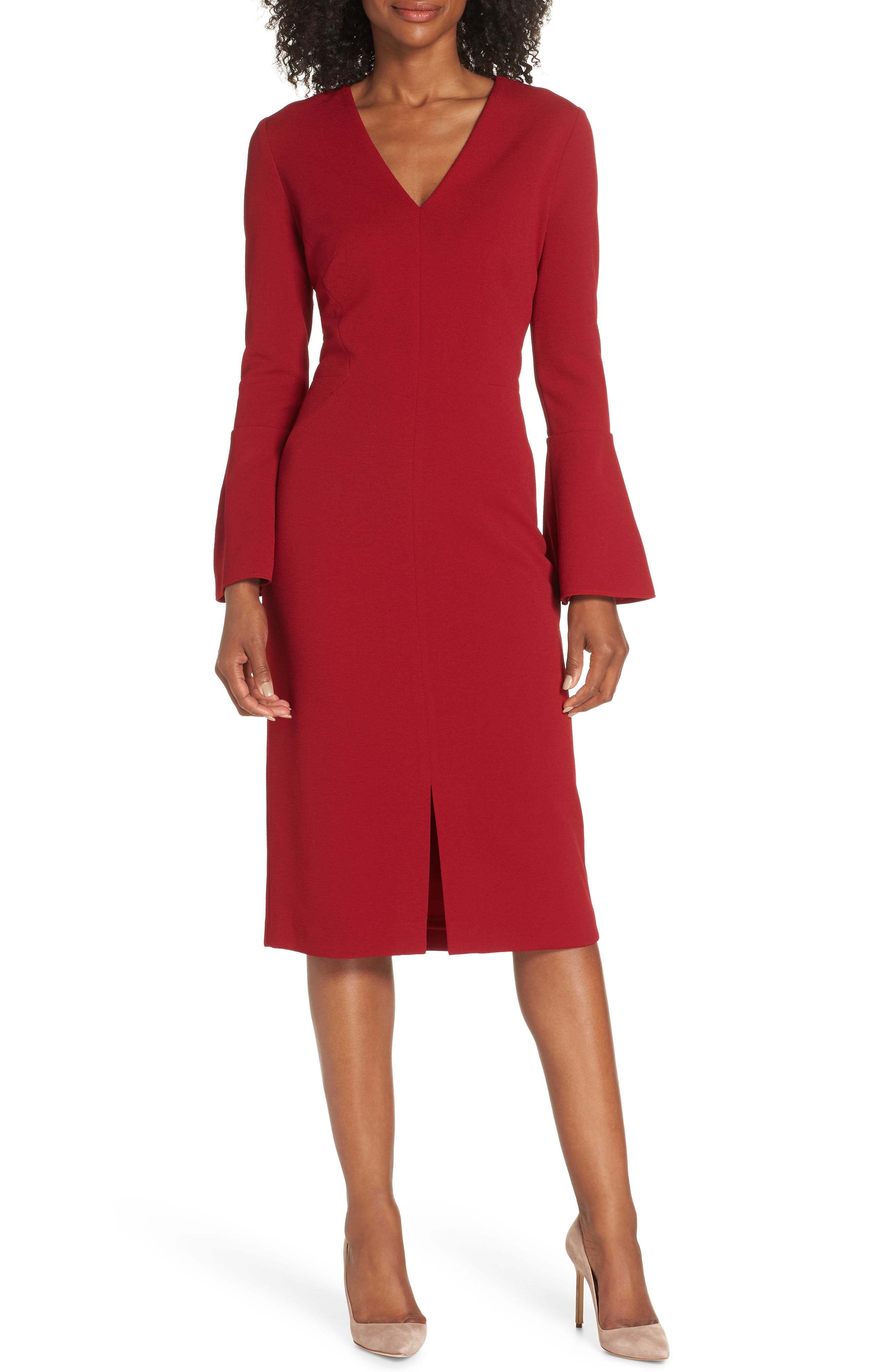 Maggy London Metro Knit Sheath Dress, Red