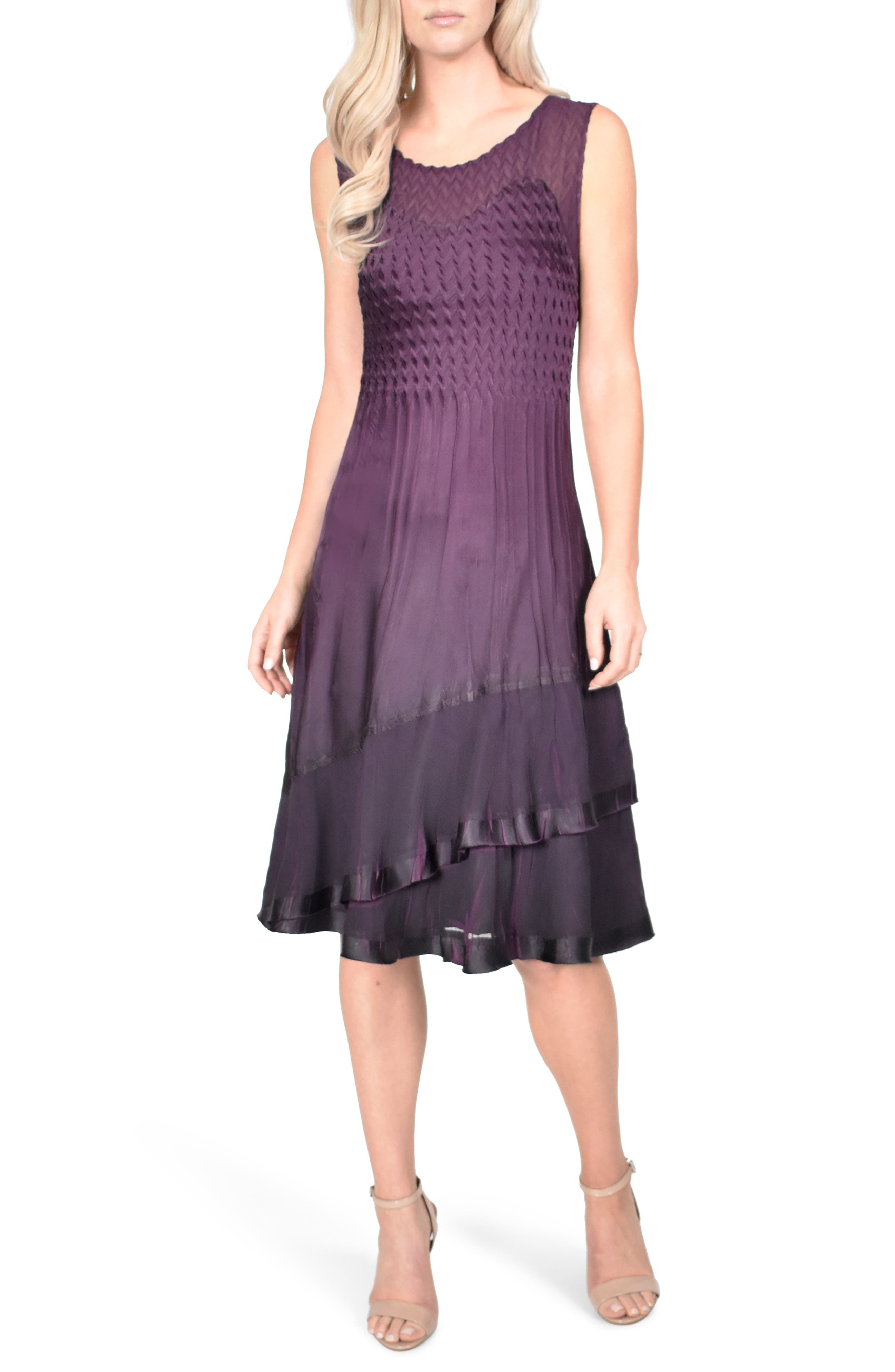 Komarov Cascade Mixed Media Dress With Jacket
