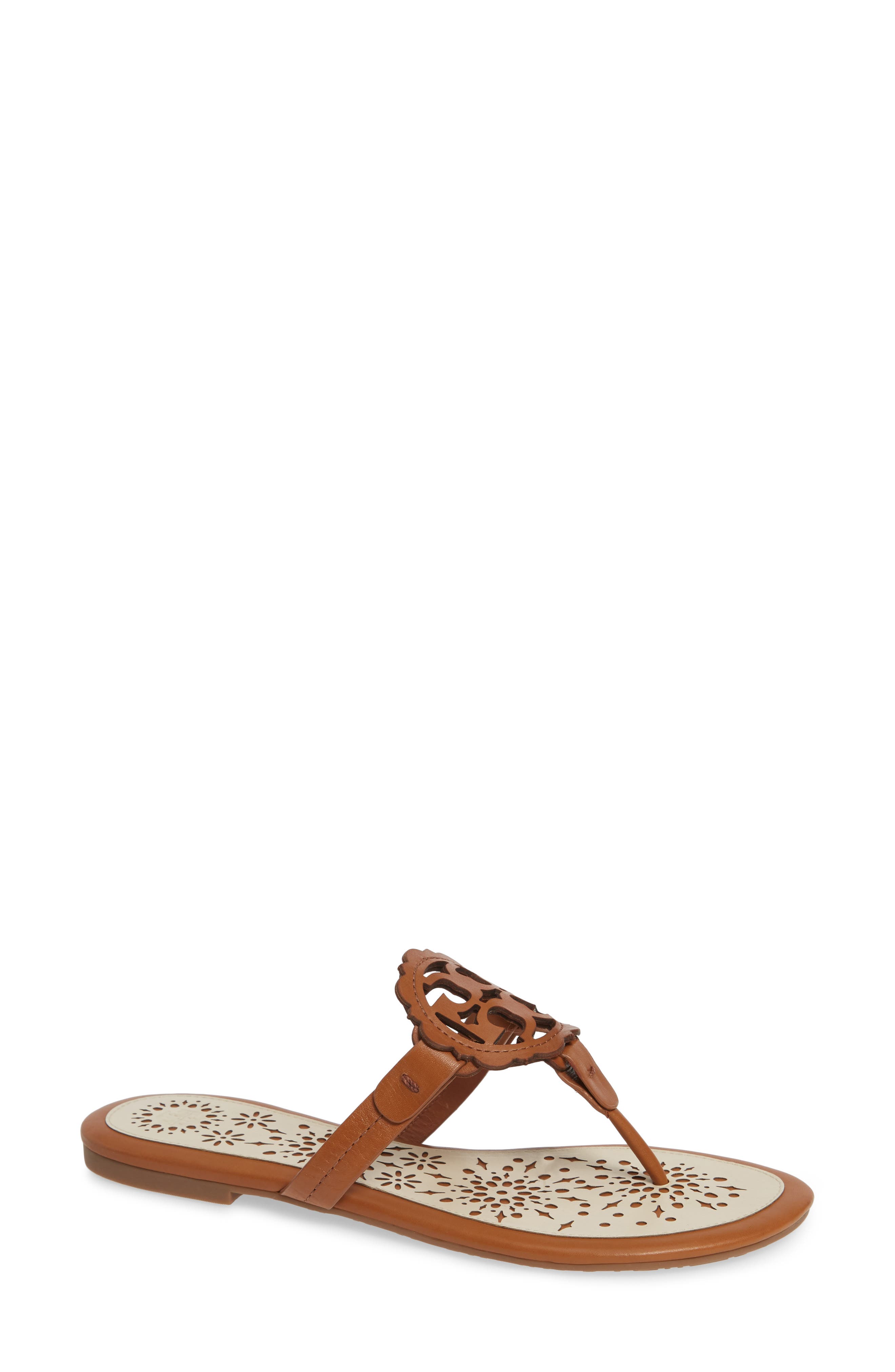Tory Burch Miller Scalloped Medallion Sandal, Brown