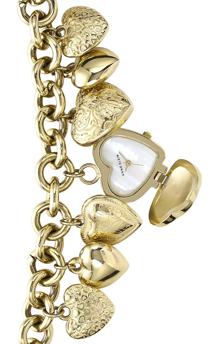 Anne Klein Heart Charm Bracelet Watch 25mm Nordstrom Heart Charm Bracelet Watch 25mm