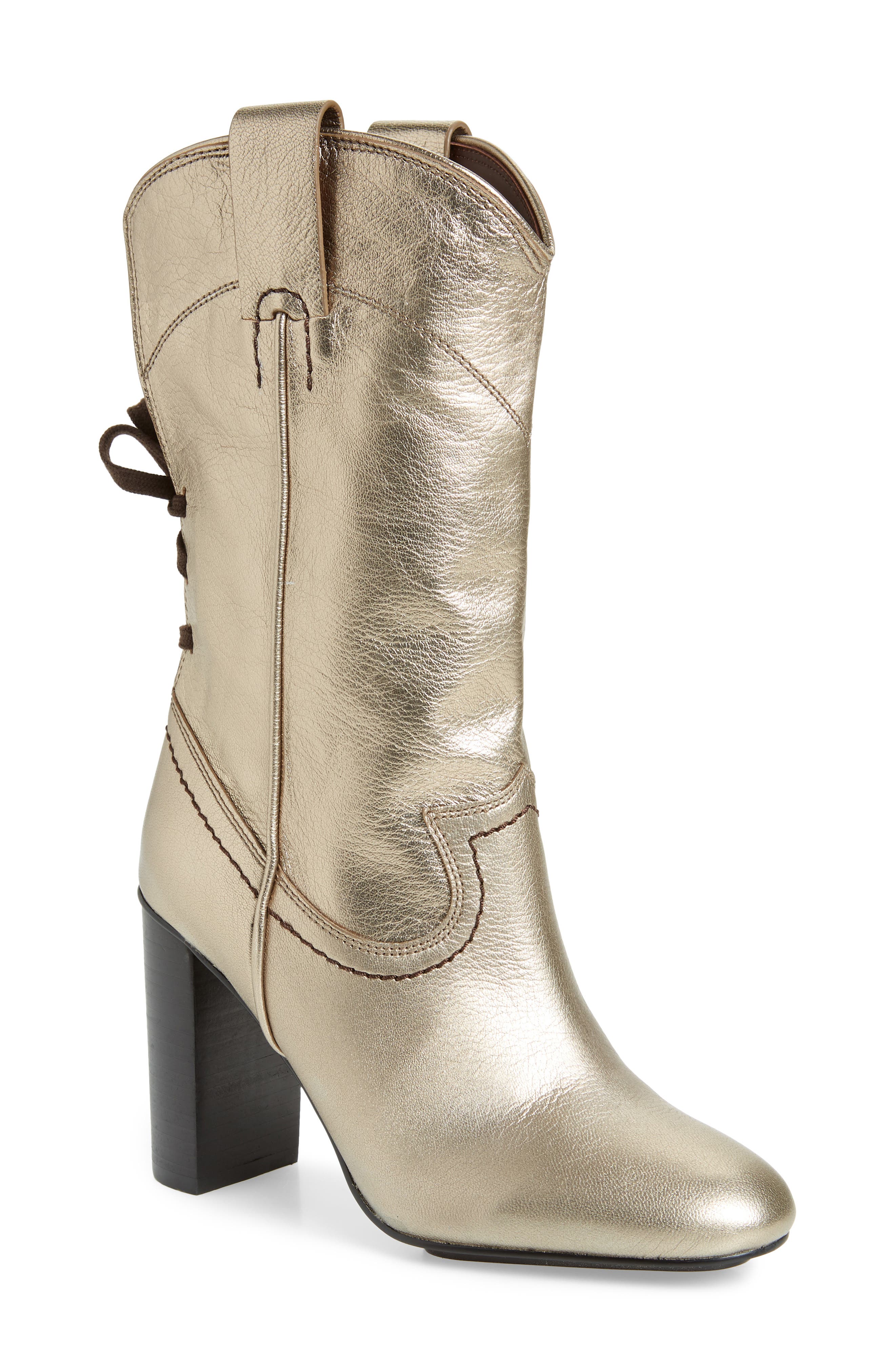 See By Chloe Annika Split Shaft Western Boot, Grey