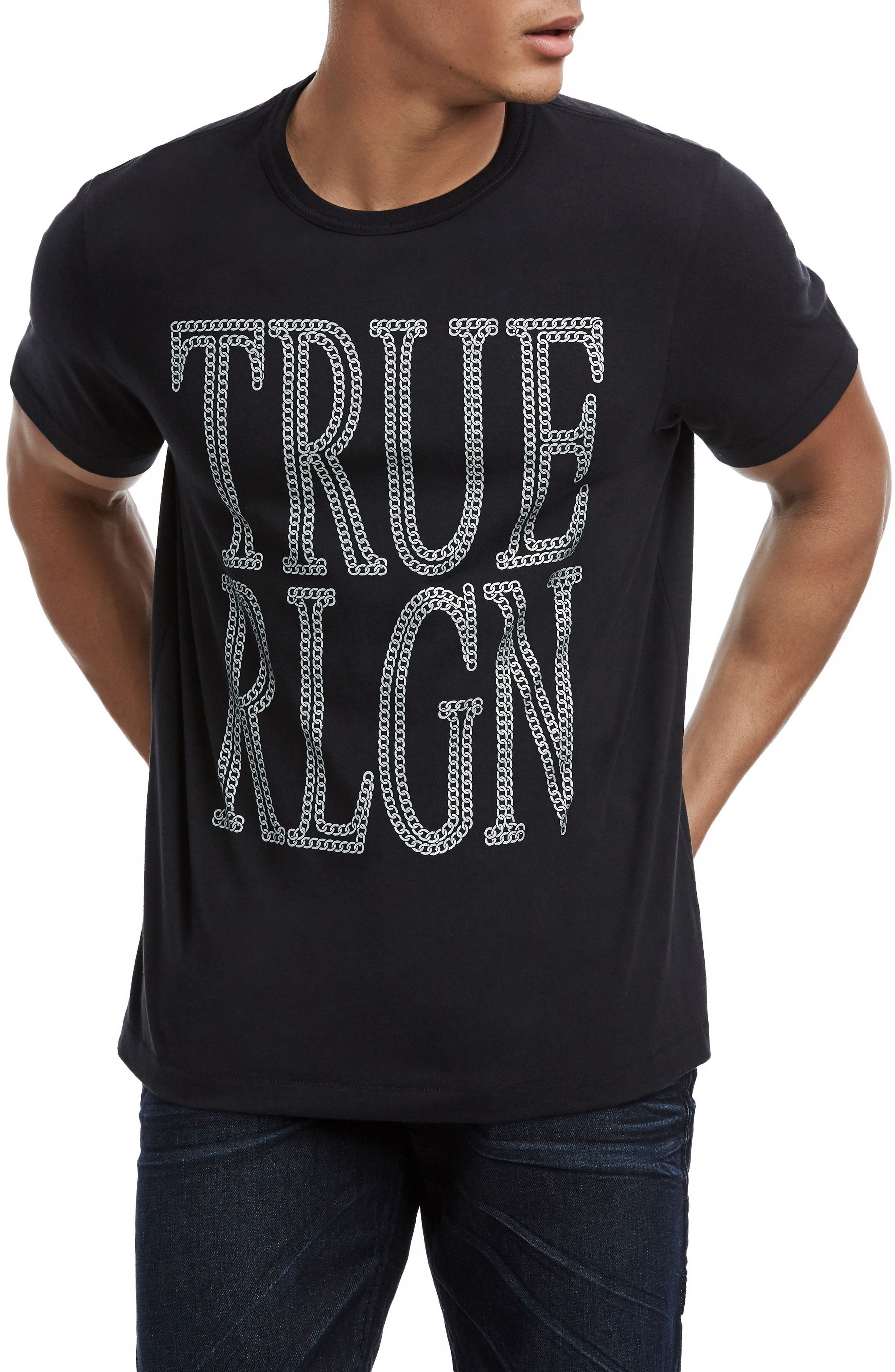 UPC 883682101513 product image for Men's True Religion Crafted Chain Logo T-Shirt, Size XX-Large - Black | upcitemdb.com