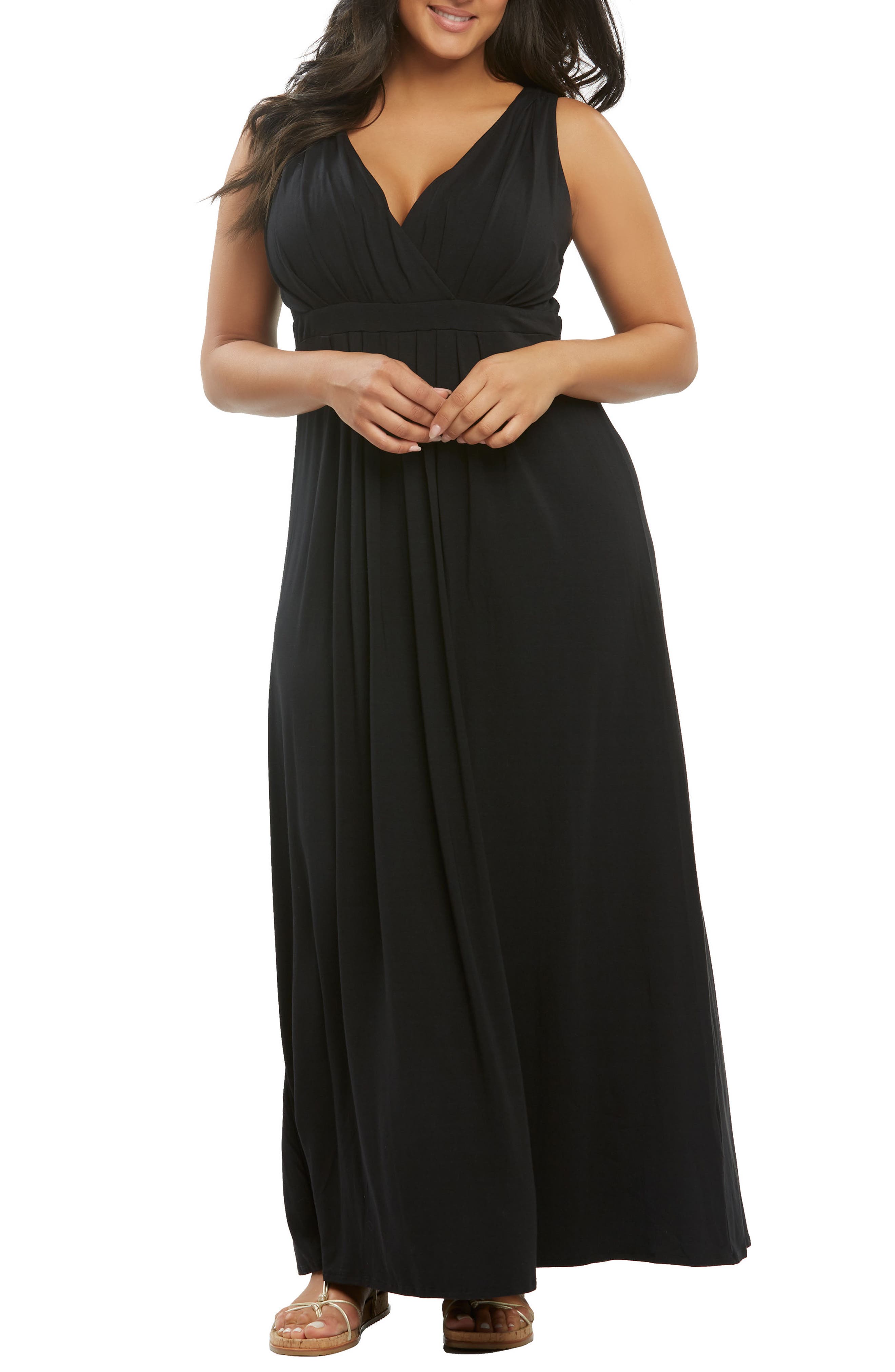 Plus Size Tart Chael Lace-Up Back Maxi Dress, Black
