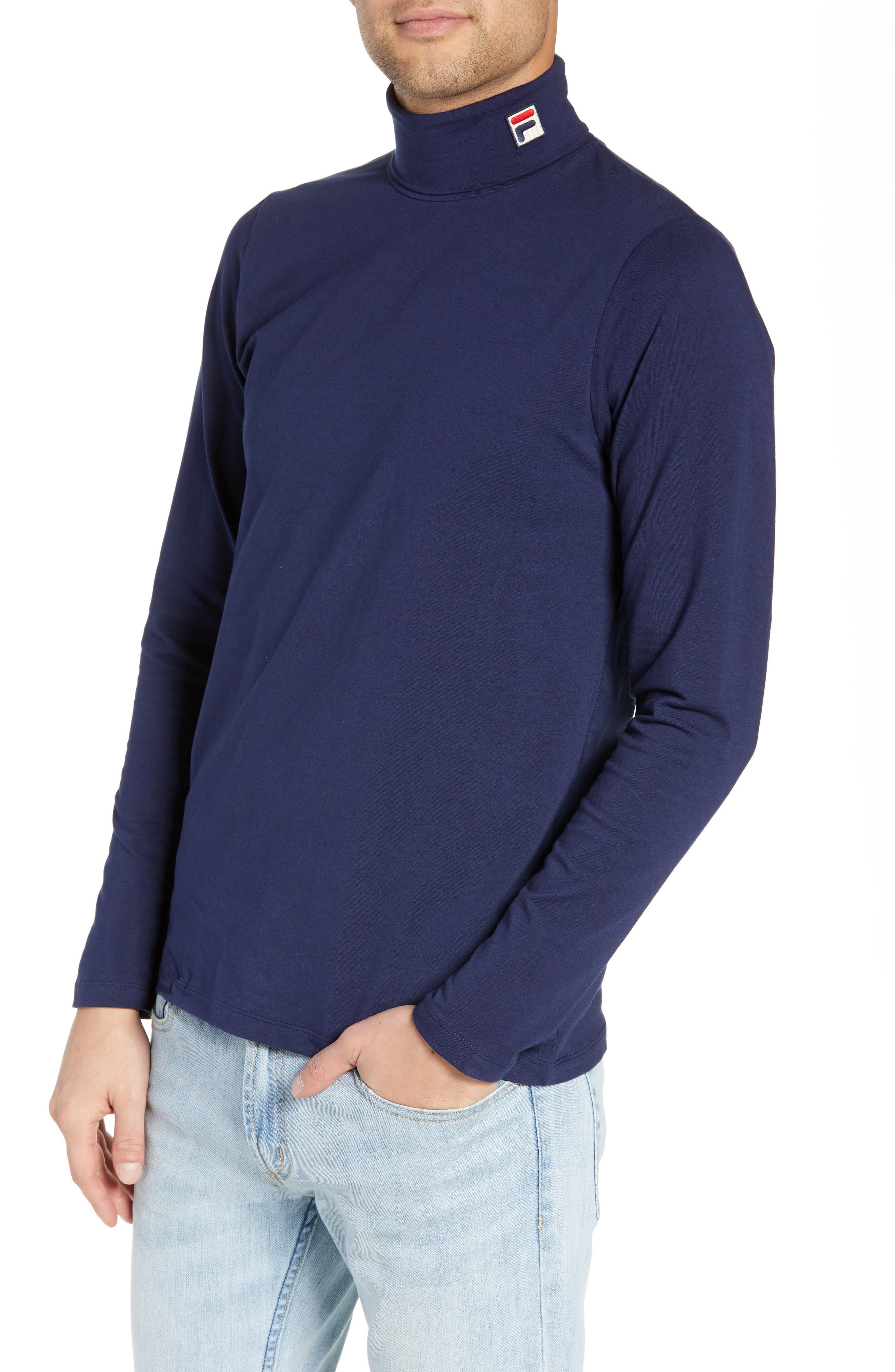Fila Logo Applique Turtleneck, Blue