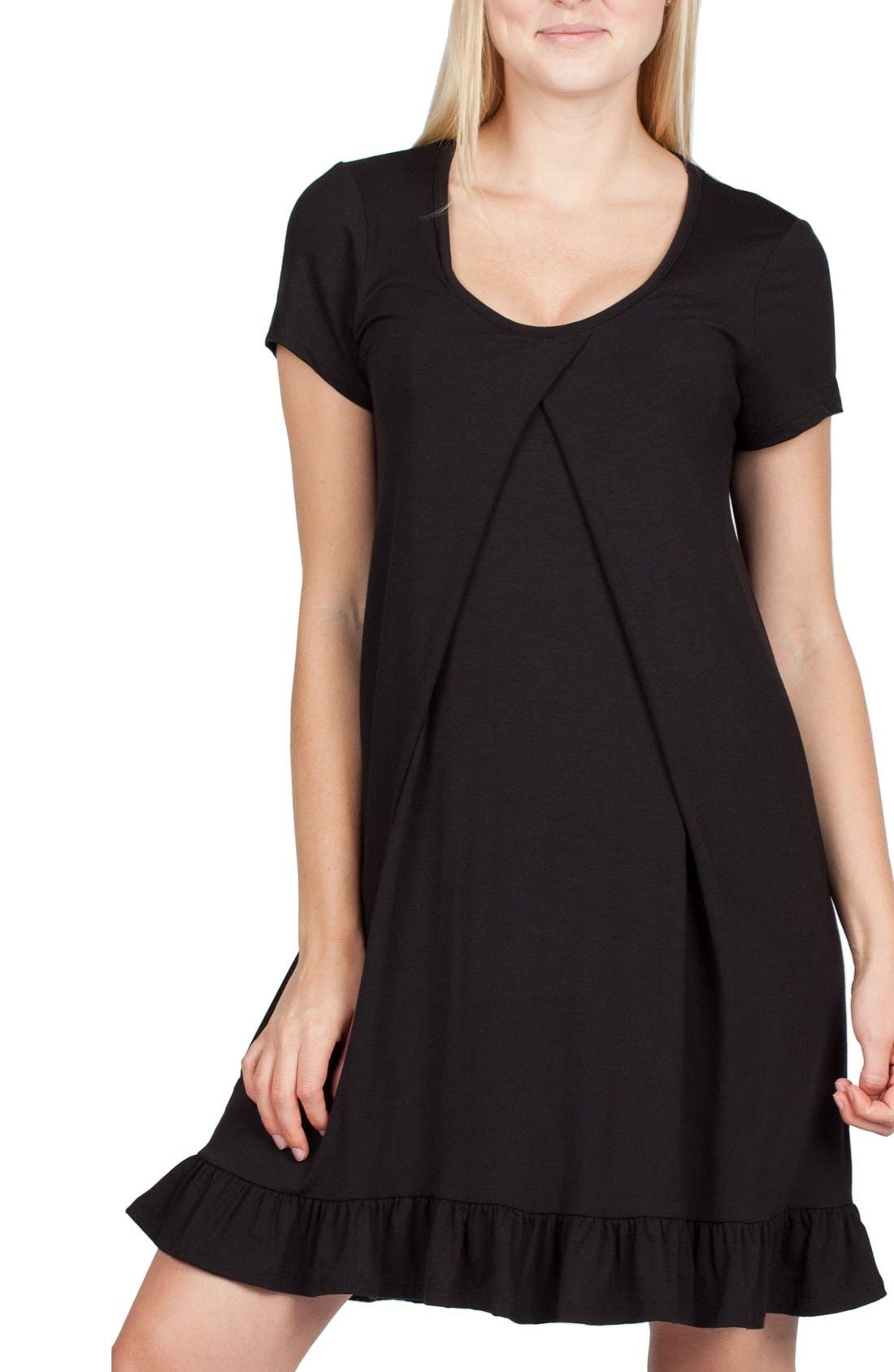 Savi Mom San Francisco Maternity/nursing Nightgown, Black