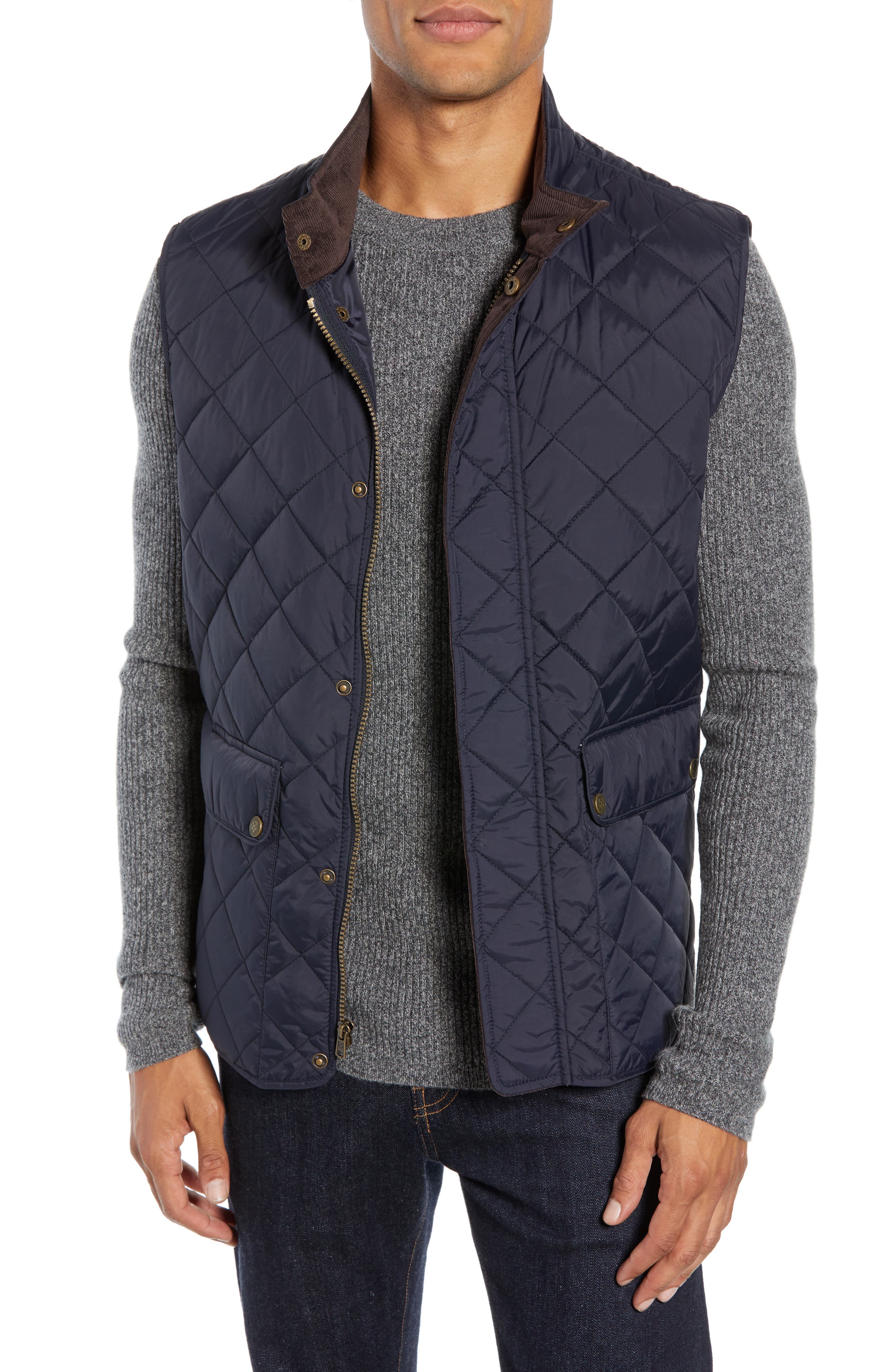 Vince Camuto Diamond Quilted Vest, Blue
