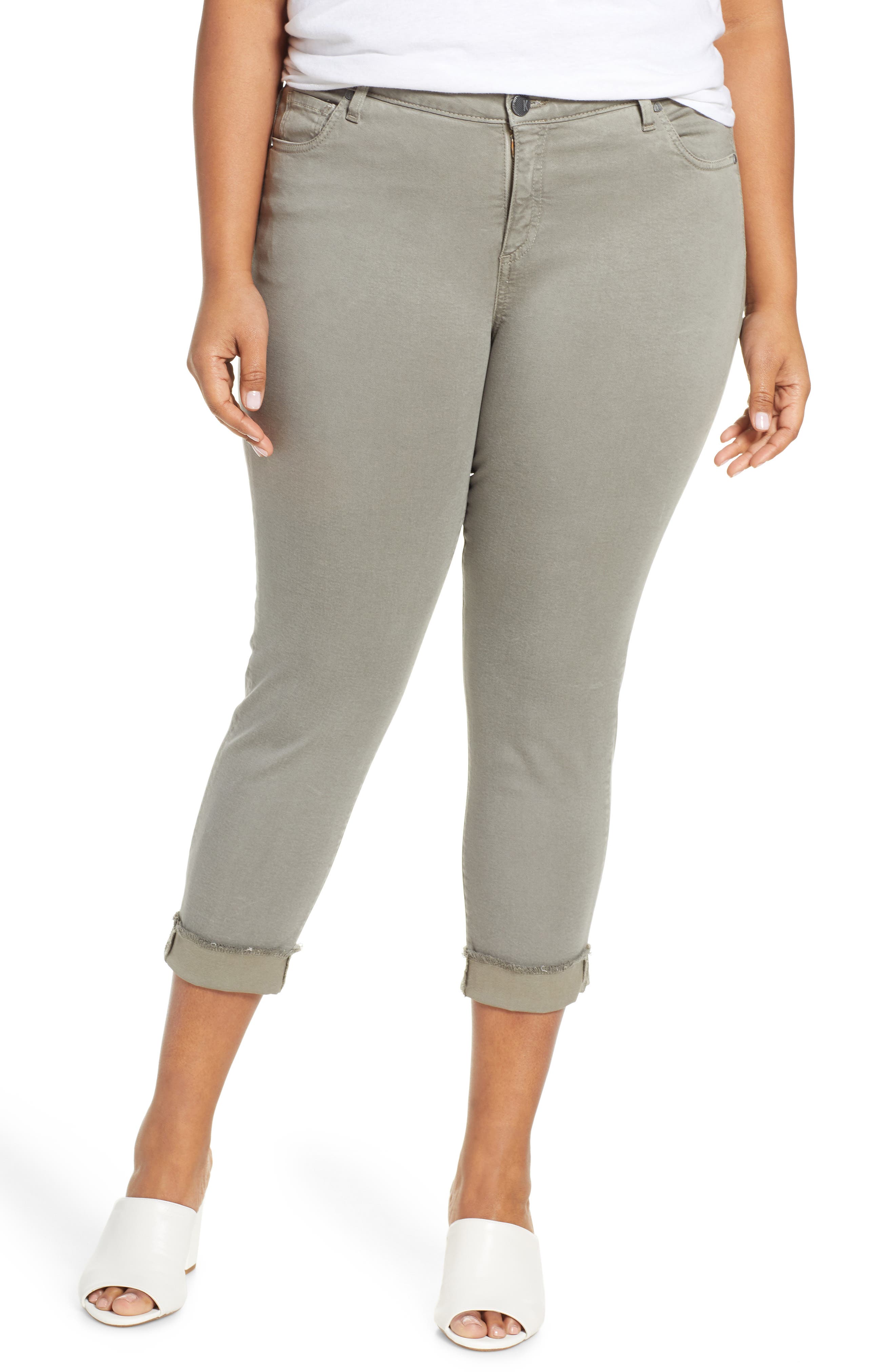 Plus Size Kut From The Kloth Amy Crop Straight Jeans, Green