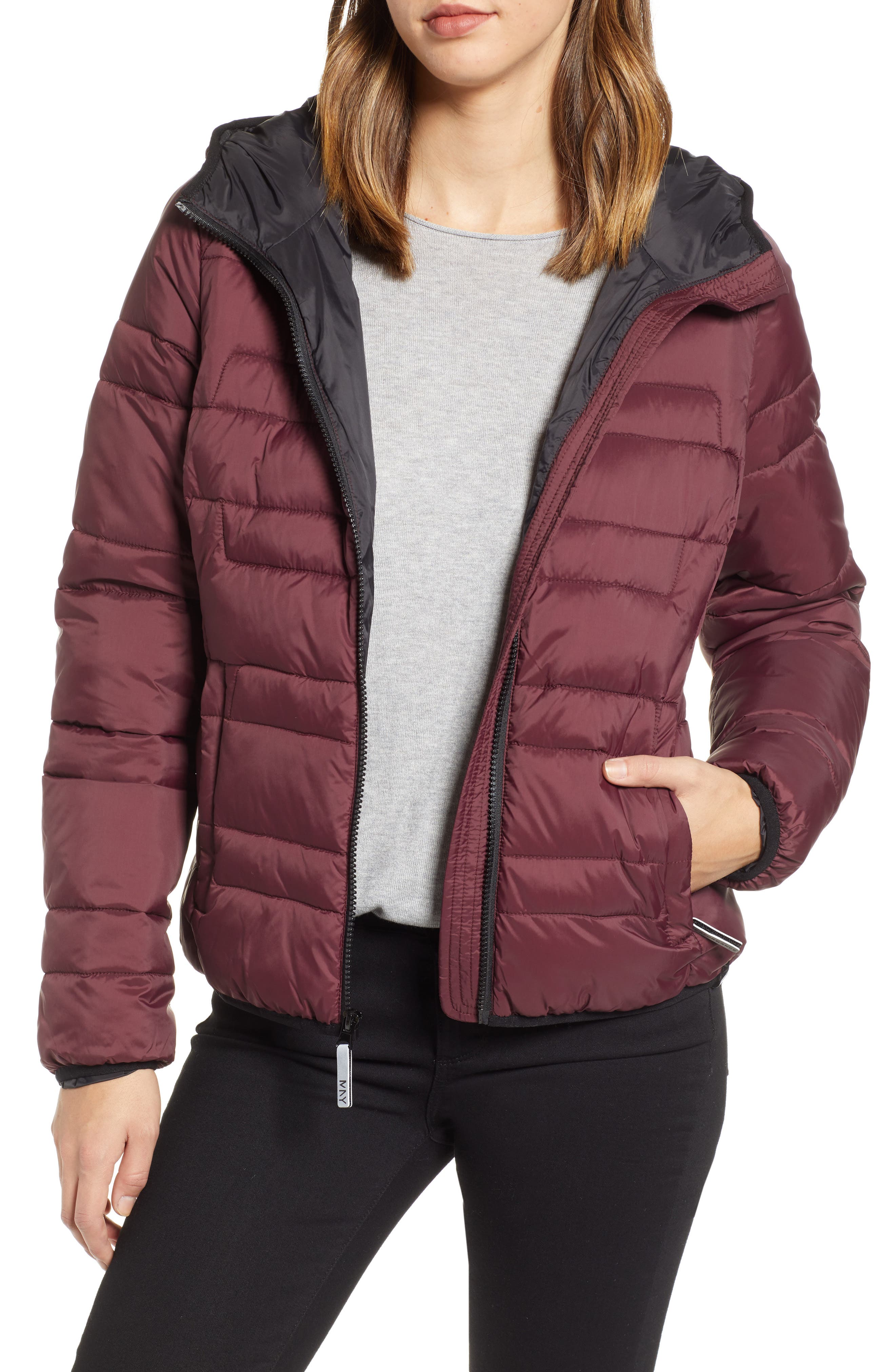Marc New York Hooded Packable Jacket, Red