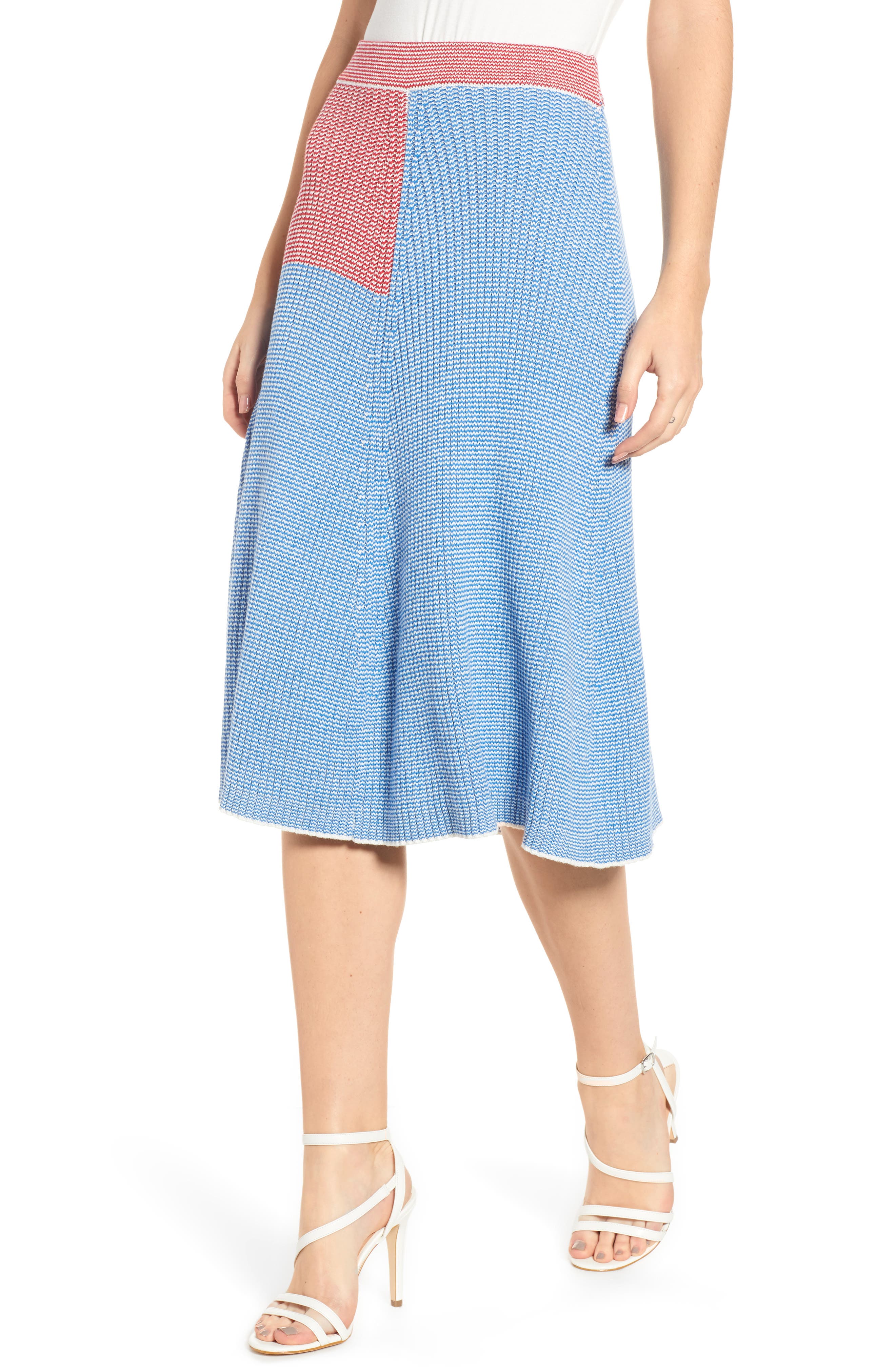 English Factory Midi Sweater Skirt, Blue