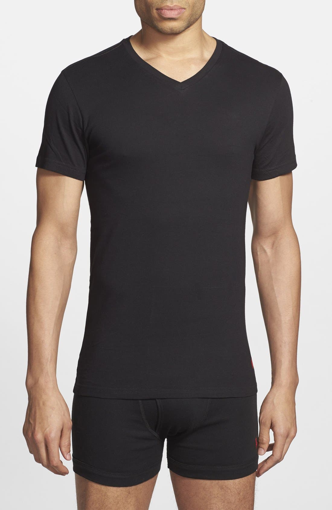 UPC 043935772604 product image for Men's Polo Ralph Lauren Trim Fit V-Neck T-Shirt, Size Small - Black (3-Pack) | upcitemdb.com