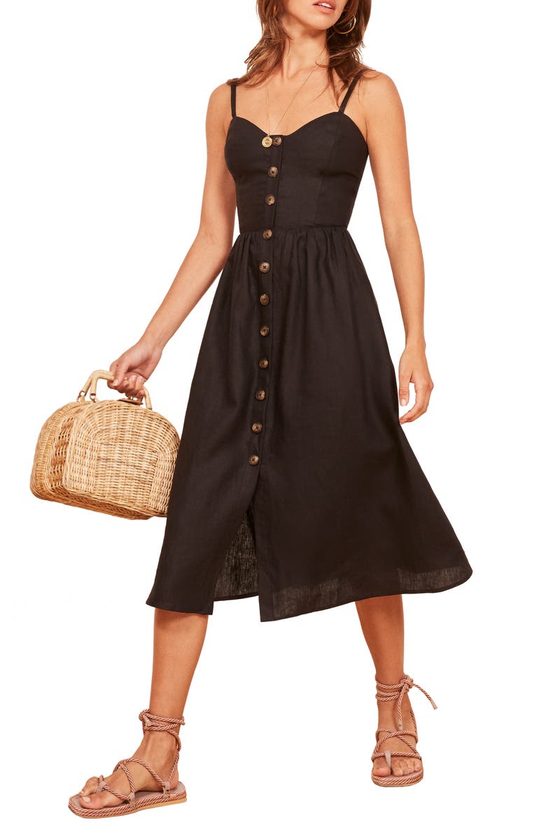 Reformation Thelma Linen Midi Dress | Nordstrom