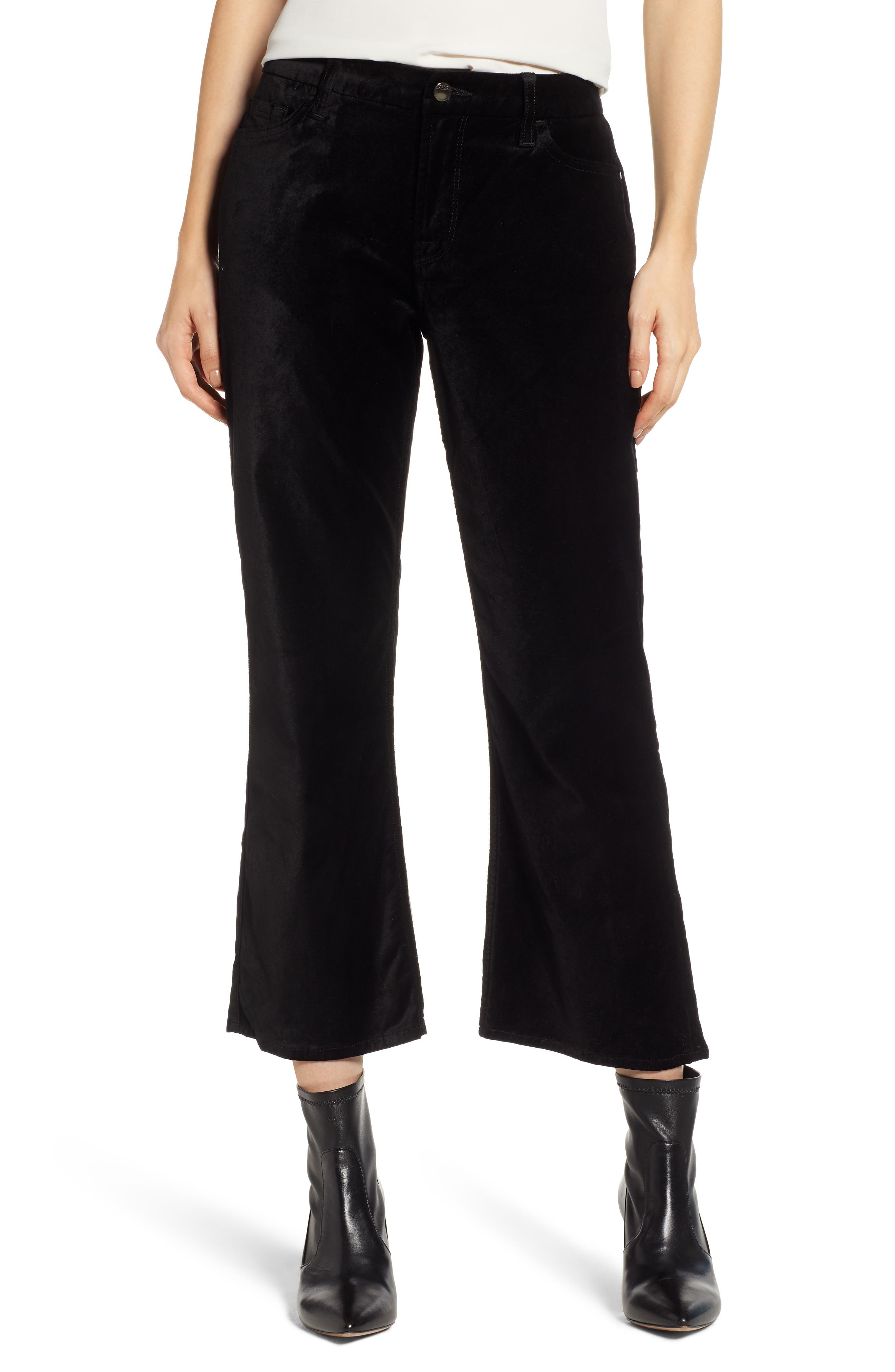 Jen7 By 7 For All Mankind Velvet Crop Flare Pants