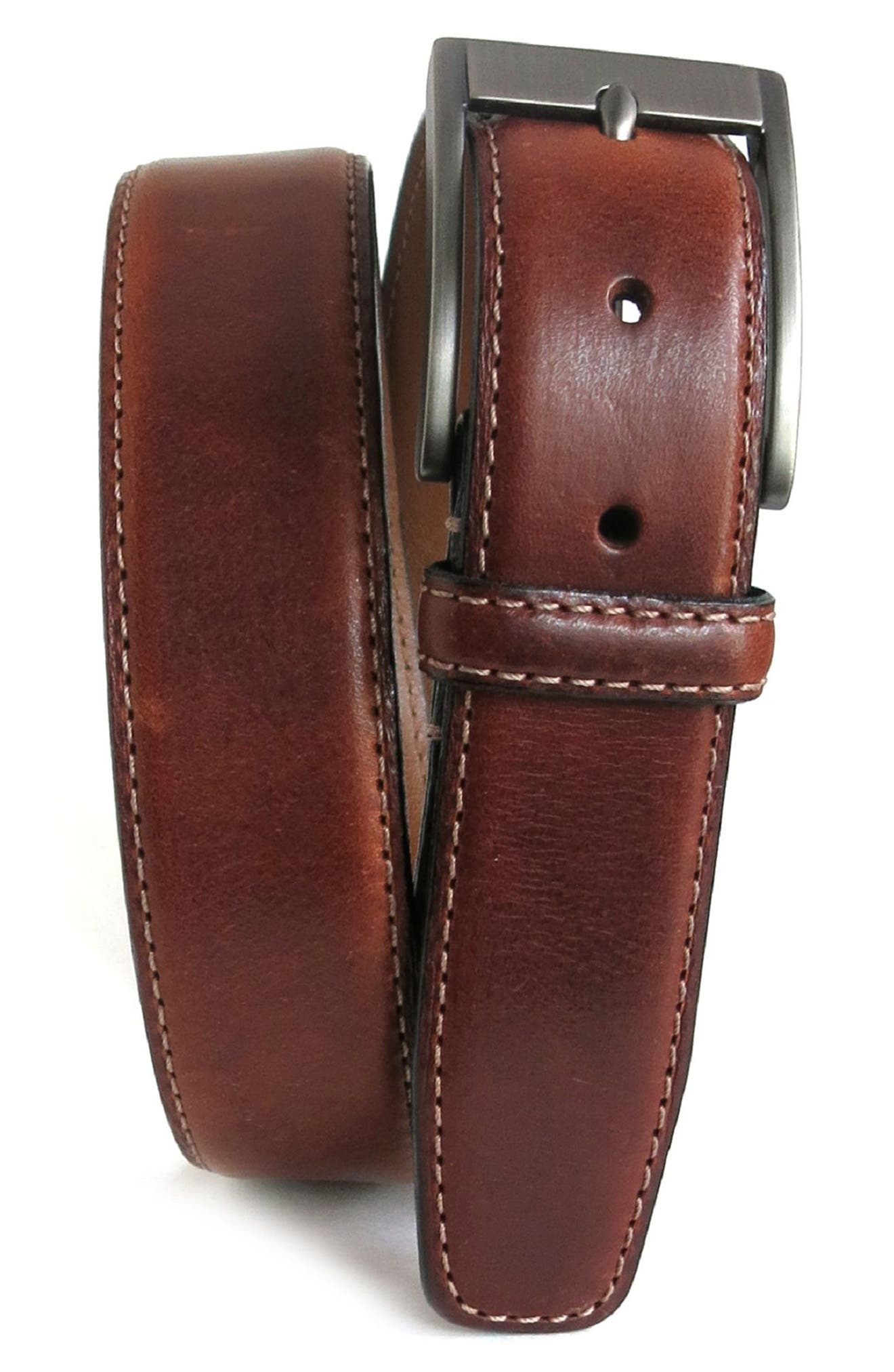 Boconi Collins Leather Belt, Cognac